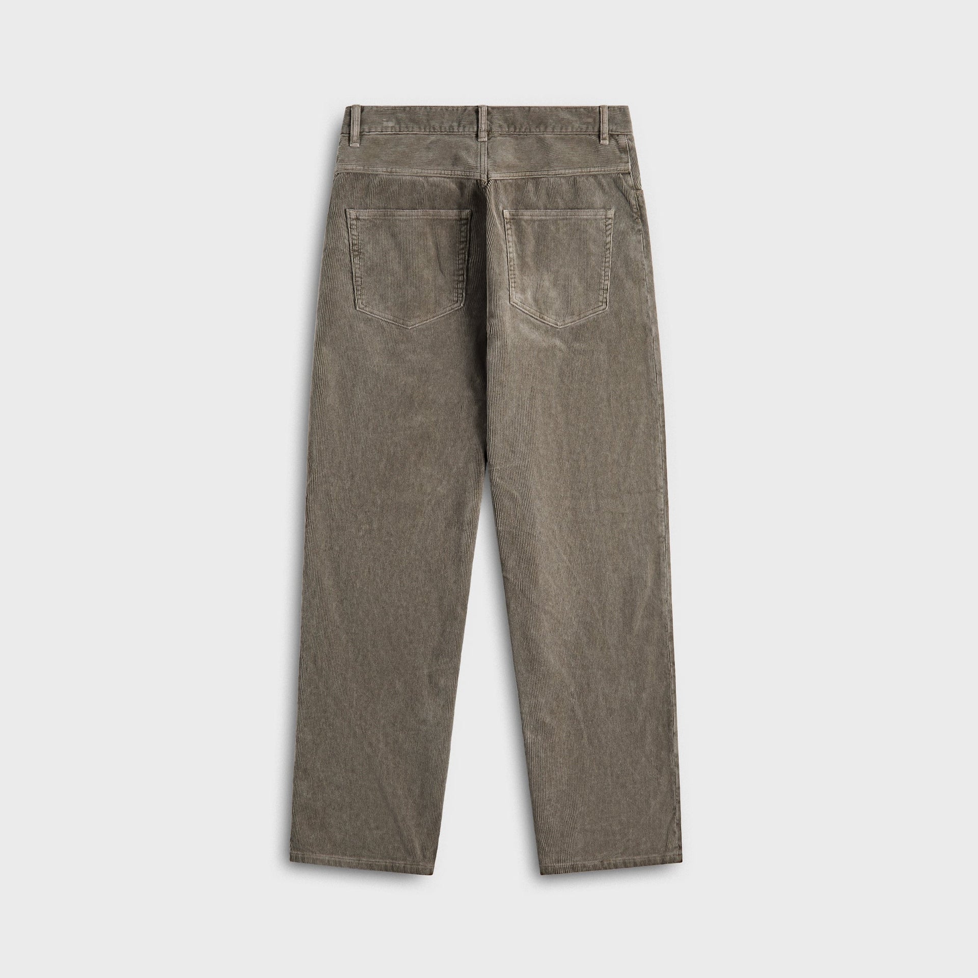 Auralee Pigment Dyed Finx Corduroy Wide 5P Pants - Olive Brown