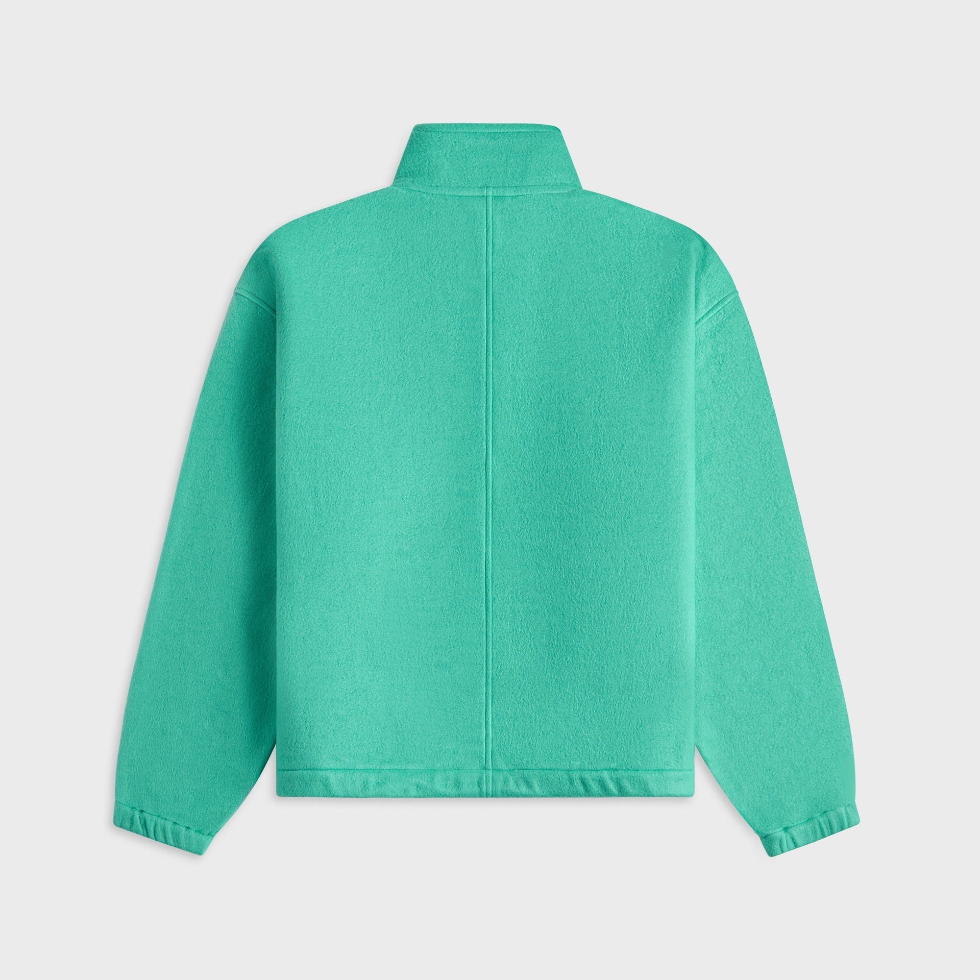 Auralee Pure Silk Comfort Fleece Half Zip Pullover - Jade Green