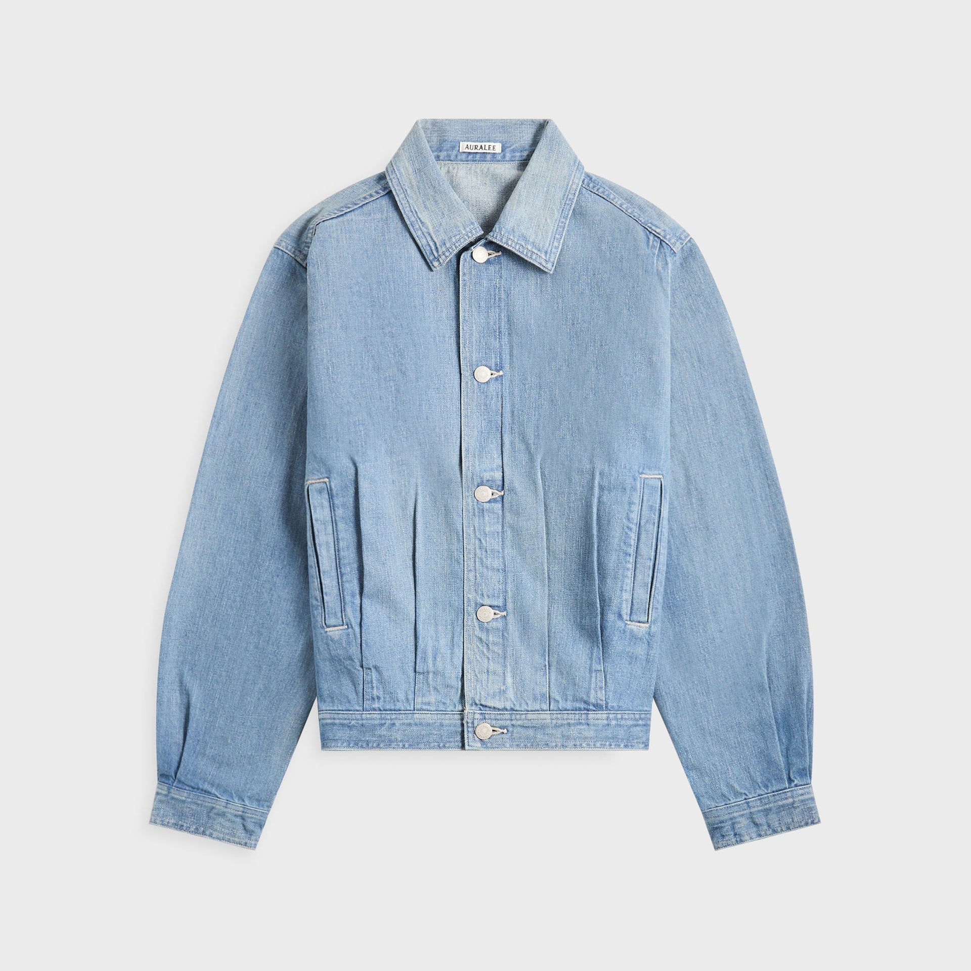 Auralee Selvedge Faded Light Denim Blouson - Light Indigo