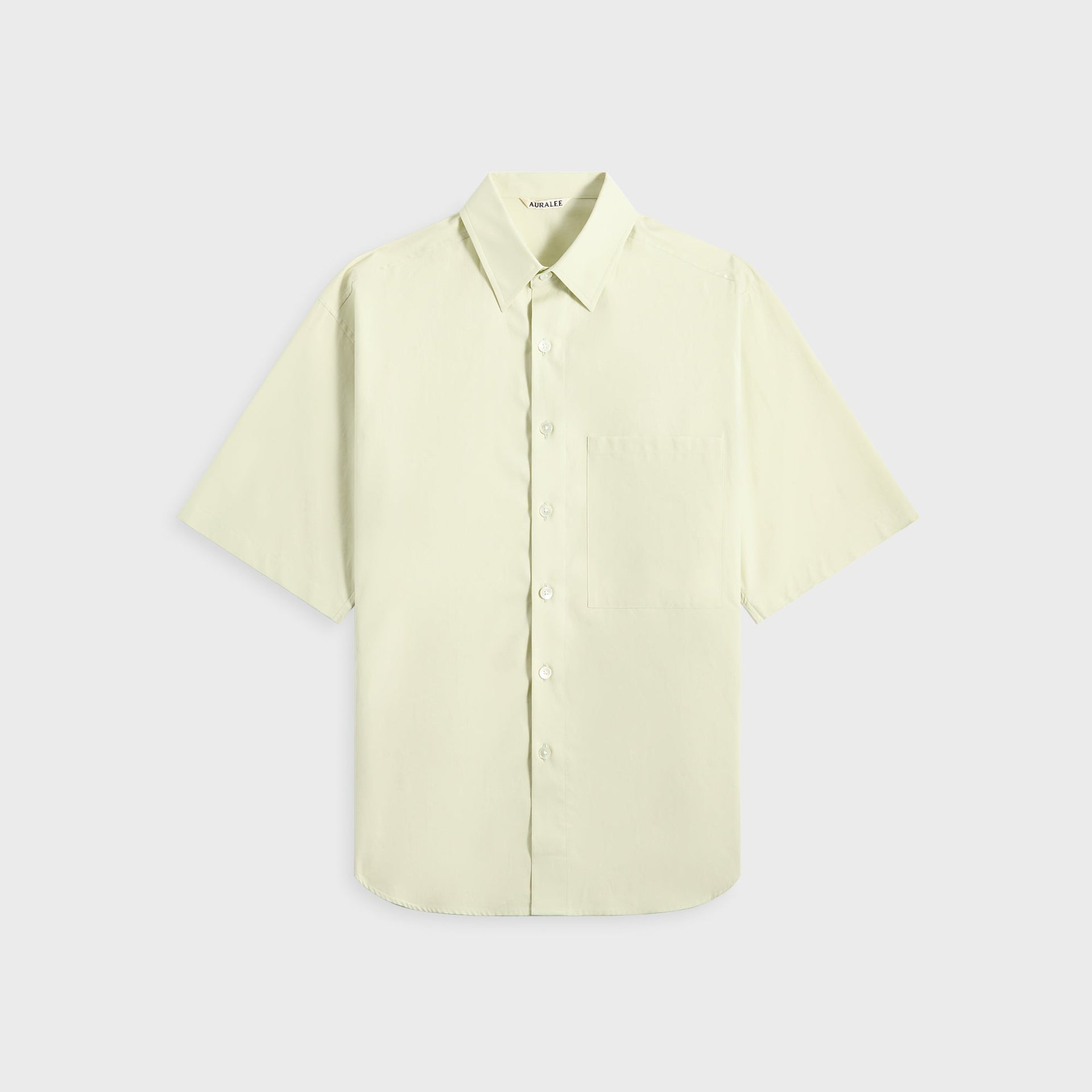 Auralee Washed Finx Twill Big Half Sleeved Shirt - Light Green
