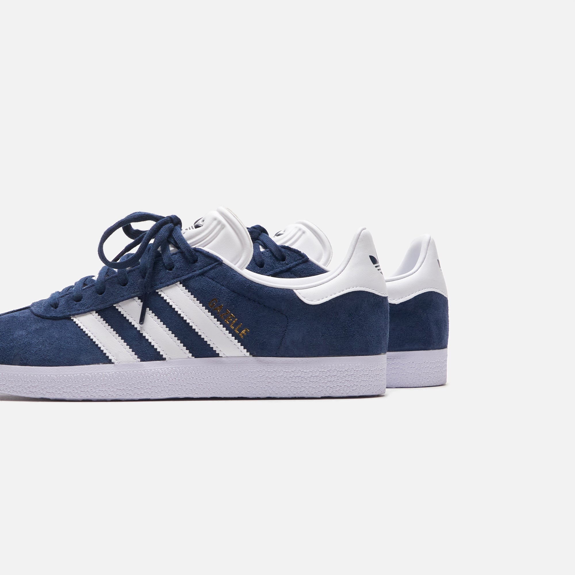 adidas Gazelle ネイビー 27.5 adidas Gazelle - Collegiate Navy / White / Gold Metallic – Kith Europe