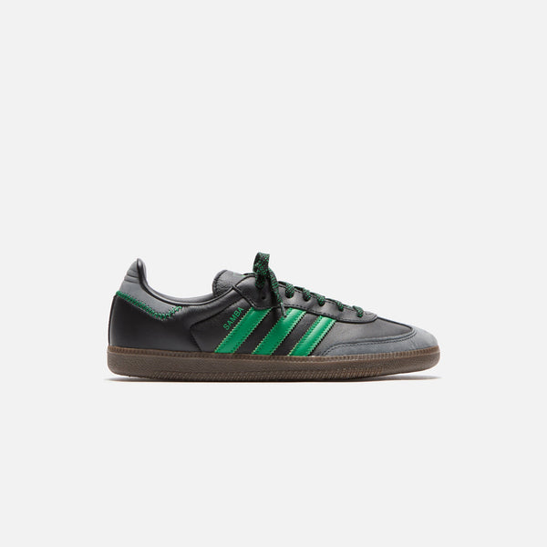 (W) Adidas Samba OG Core Black Collegiate Green ★ Adidas Samba Og W Sneakers in Core Black/Green/Grey Six adidas