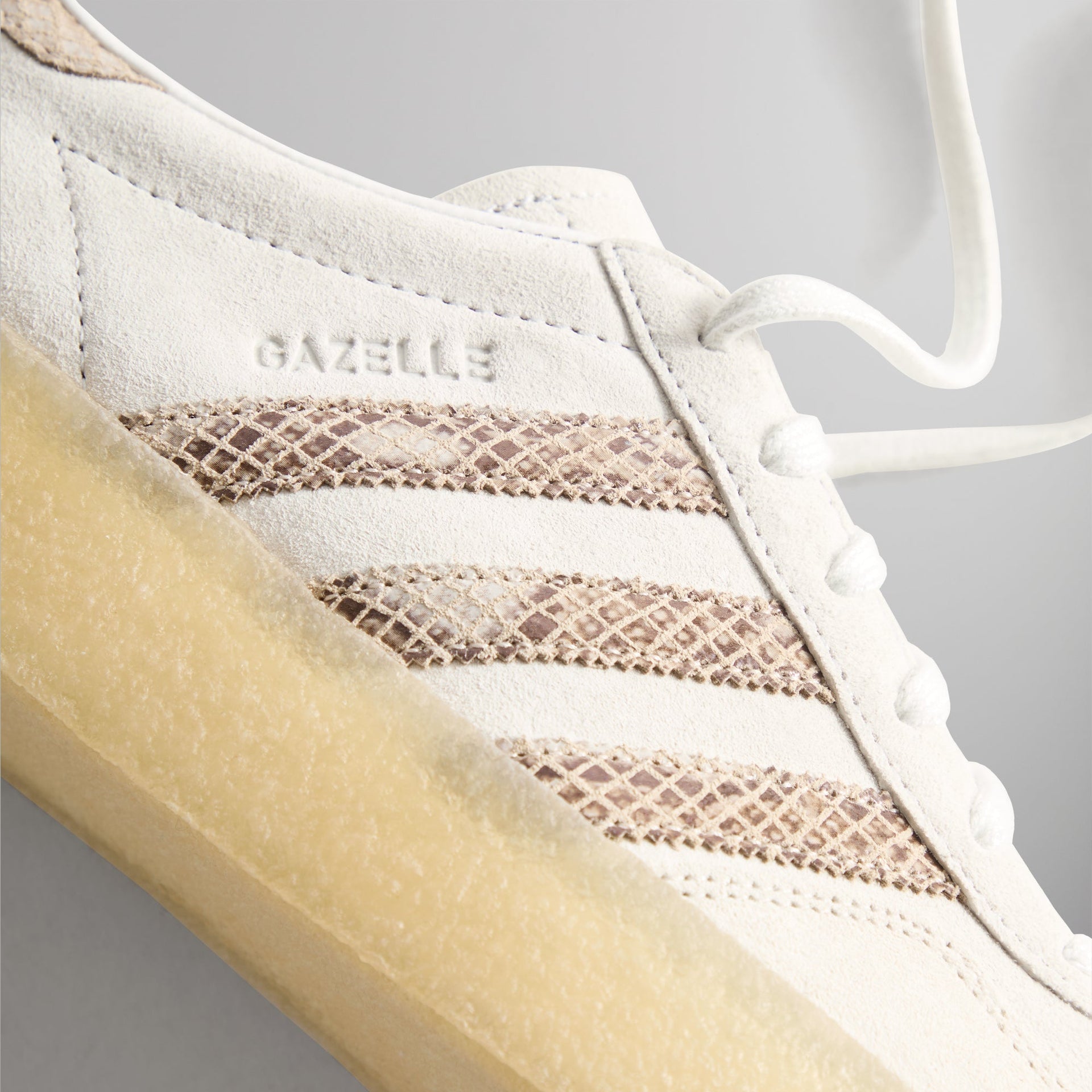 The 8th St Gazelle Indoor by Ronnie Fieg for adidas Originals & Clarks Originals - Crystal White / Brown