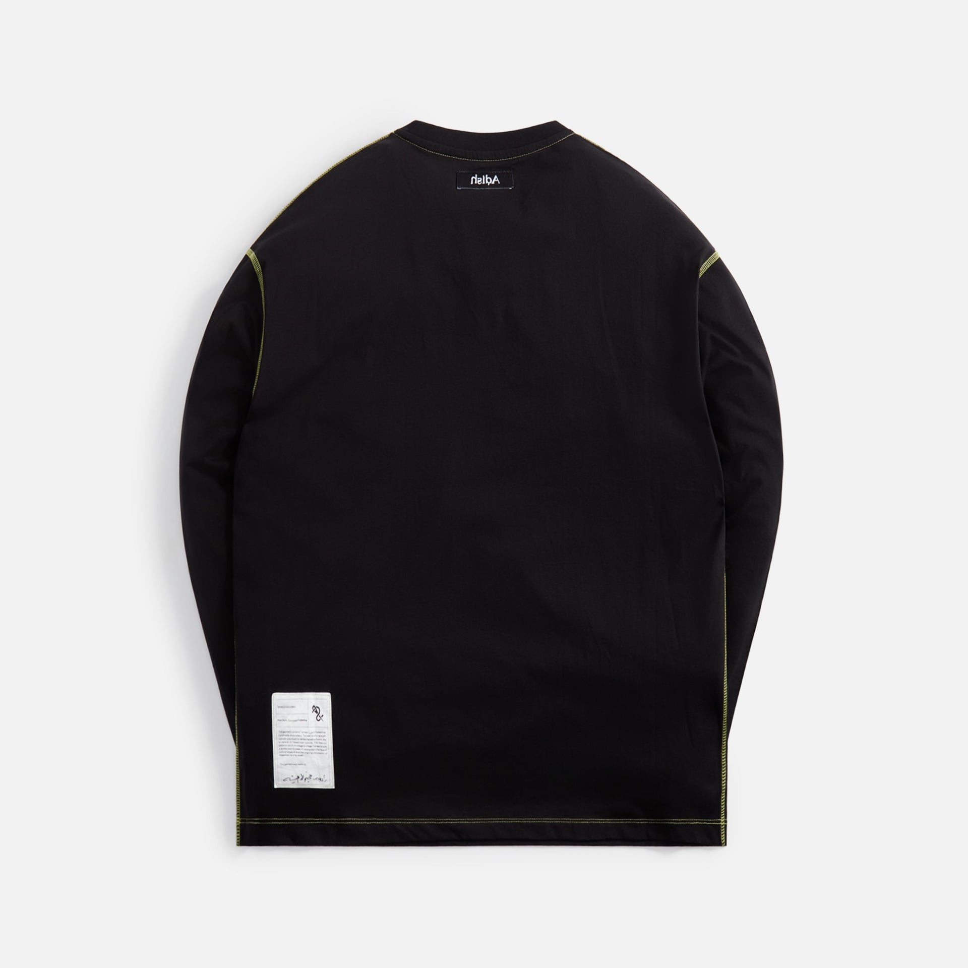 Adish Tatreez Logo Contrast Stitched Long Sleeve Tee - Black