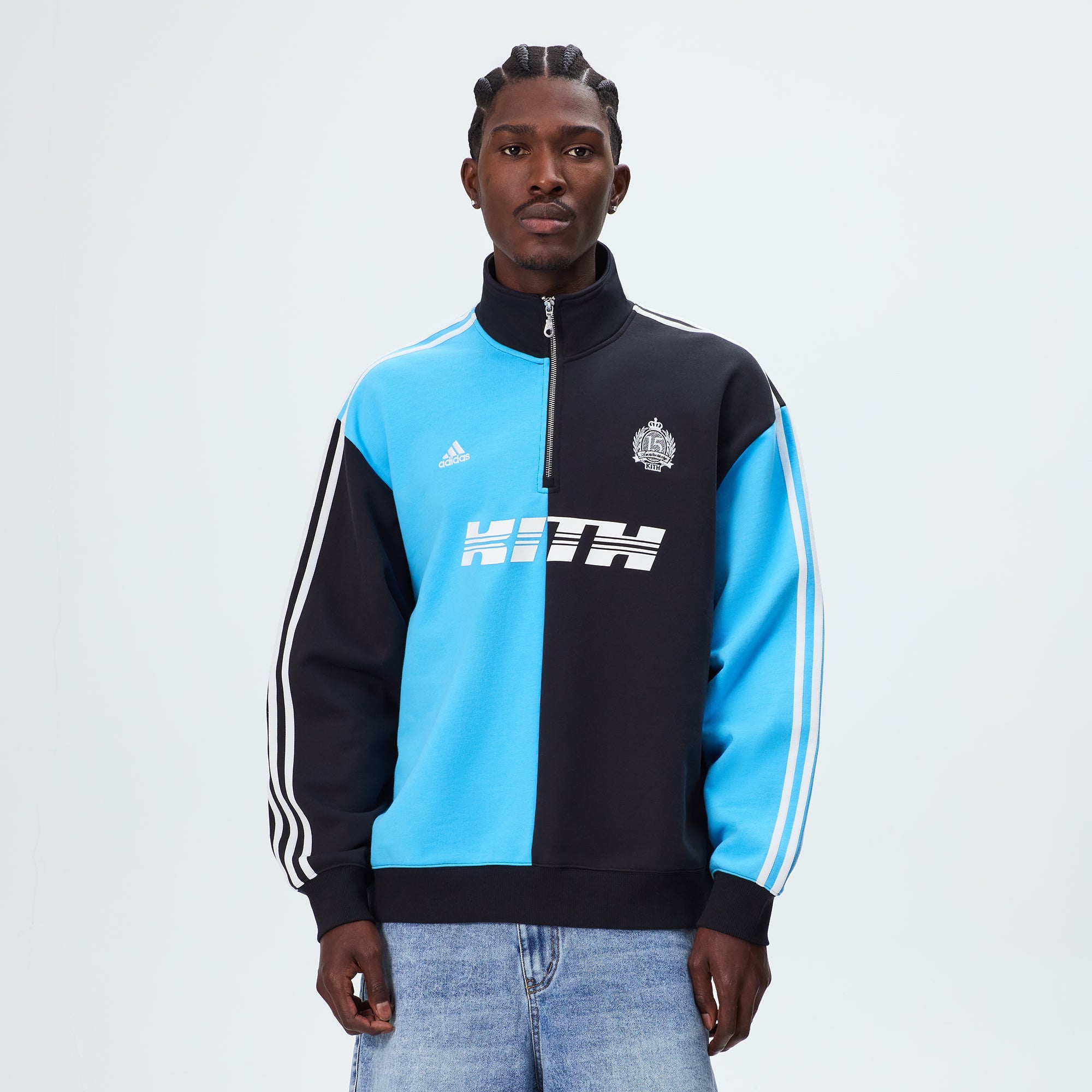 NFL ミッチェルアンドネス　メンズXL 54 ジャージー　コルツ　ユナイタス Kith & Messi for adidas Football Fleece Quarter Zip - Night Navy