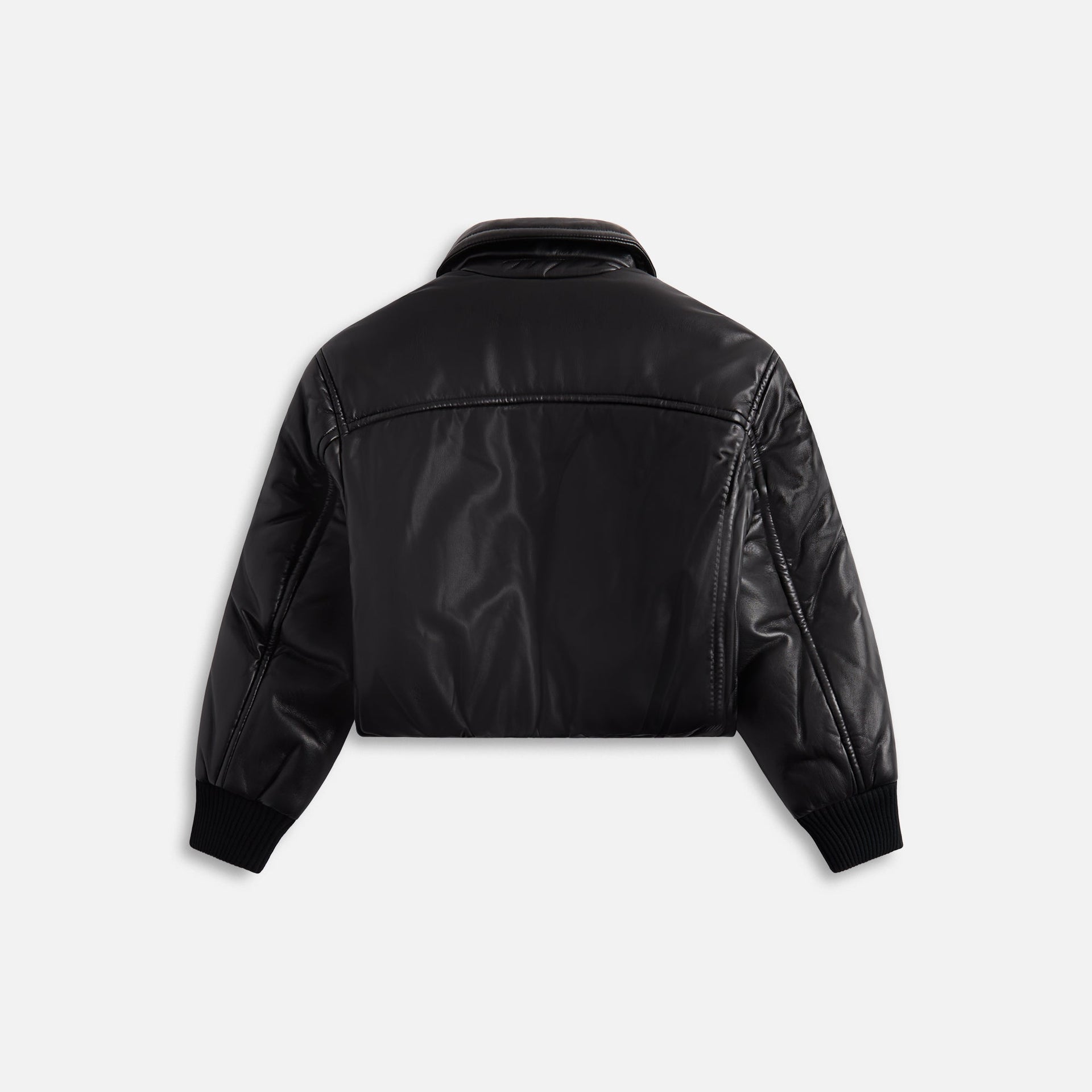 Agolde Tate Padded Vegan Leather Bomber - Black