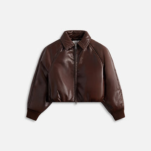 Agolde Tate Padded Vegan Leather Bomber - Espresso