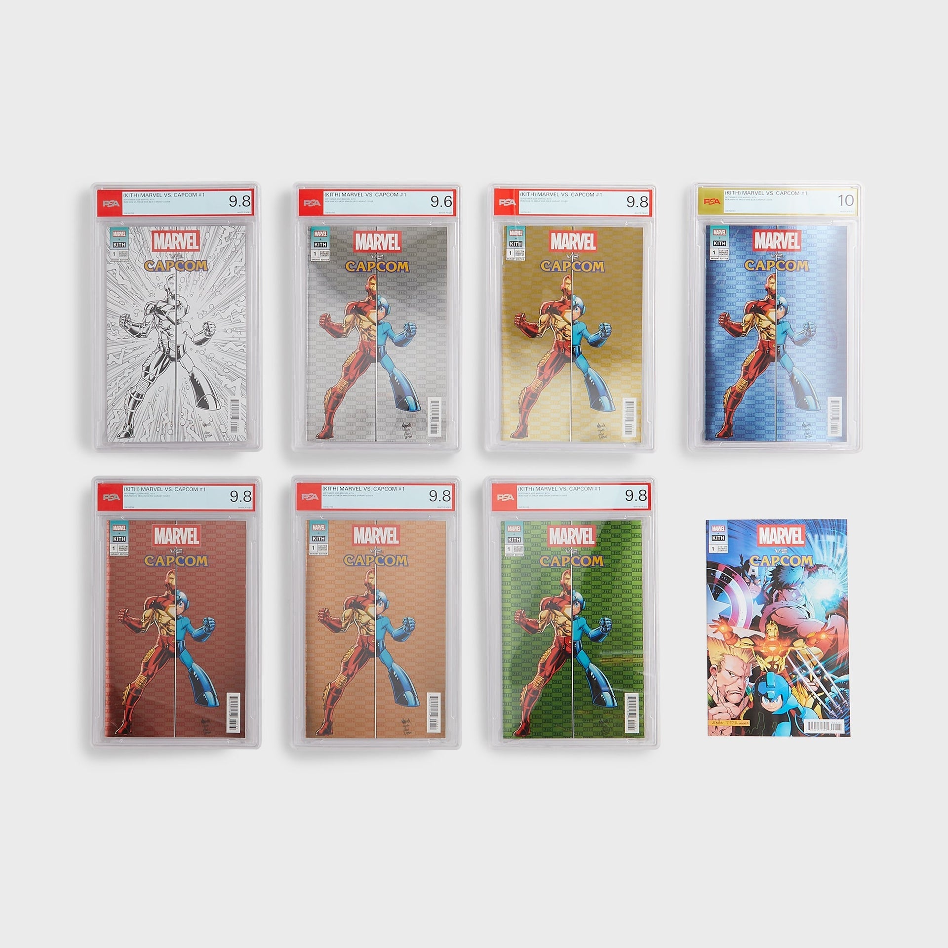 Marvel vs. Capcom | Kith for ASICS Gel-Nimbus 10.1 Iron Man vs. Mega Man Double Box - Italian Straw / Molten Lava / Mazarine Blue - PH