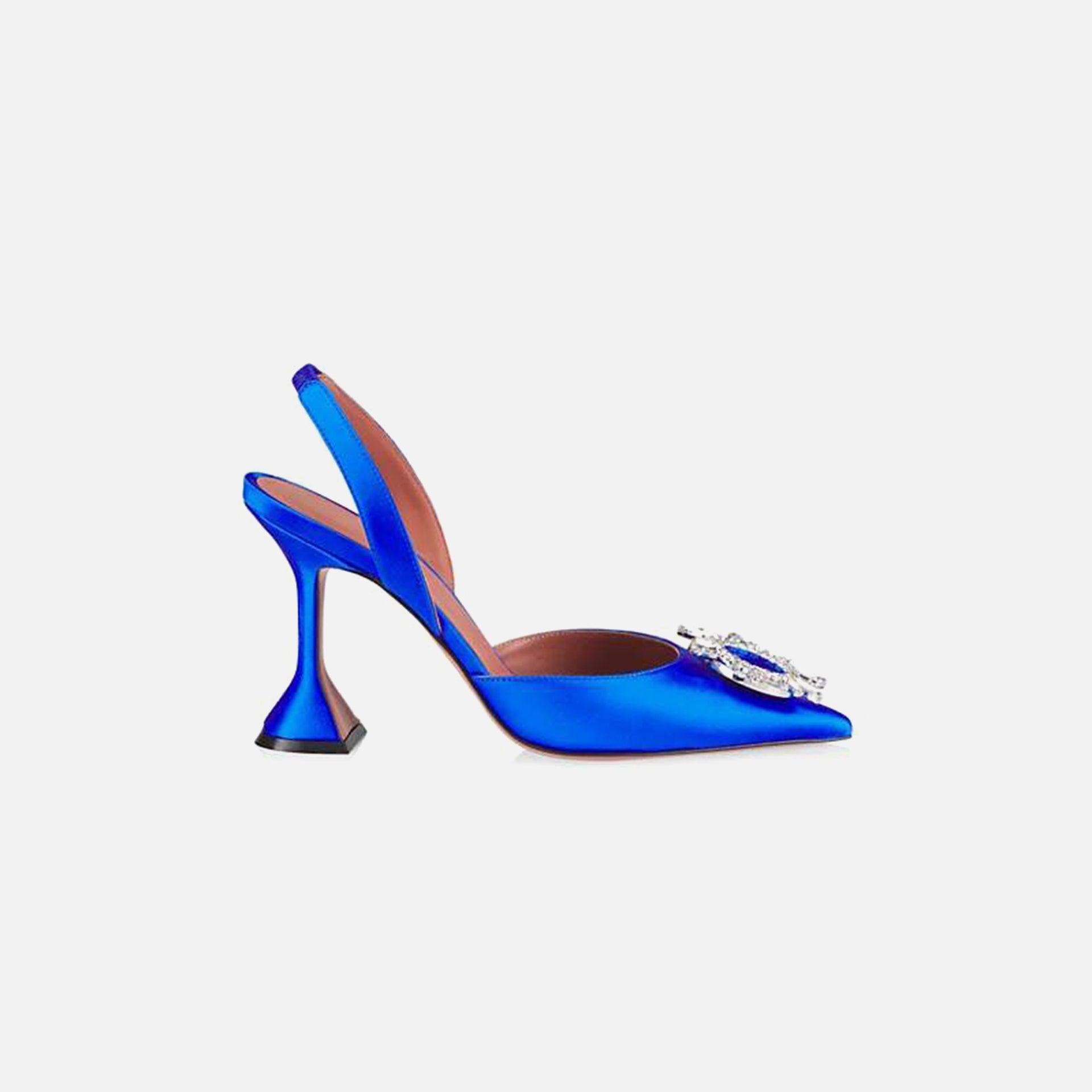 Amina Muaddi Begum Sling CL Heel - Electric Satin Blue