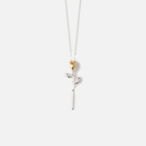 Ambush Rose Charm Necklace - Silver