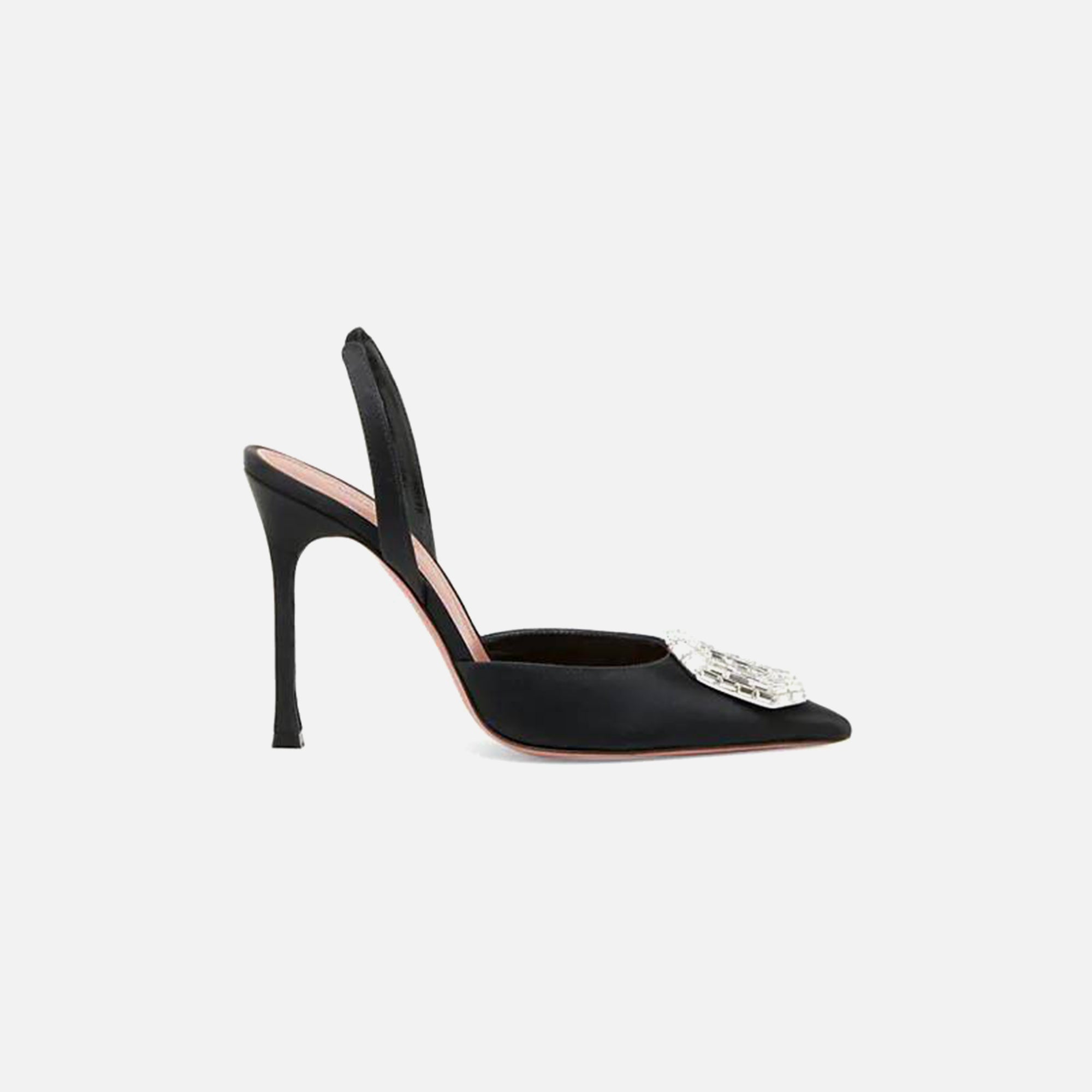 サンダル・ミュール AMINA MUADDI Black satin Camelia mules Amina Muaddi Black Satin Camelia Mules | italist