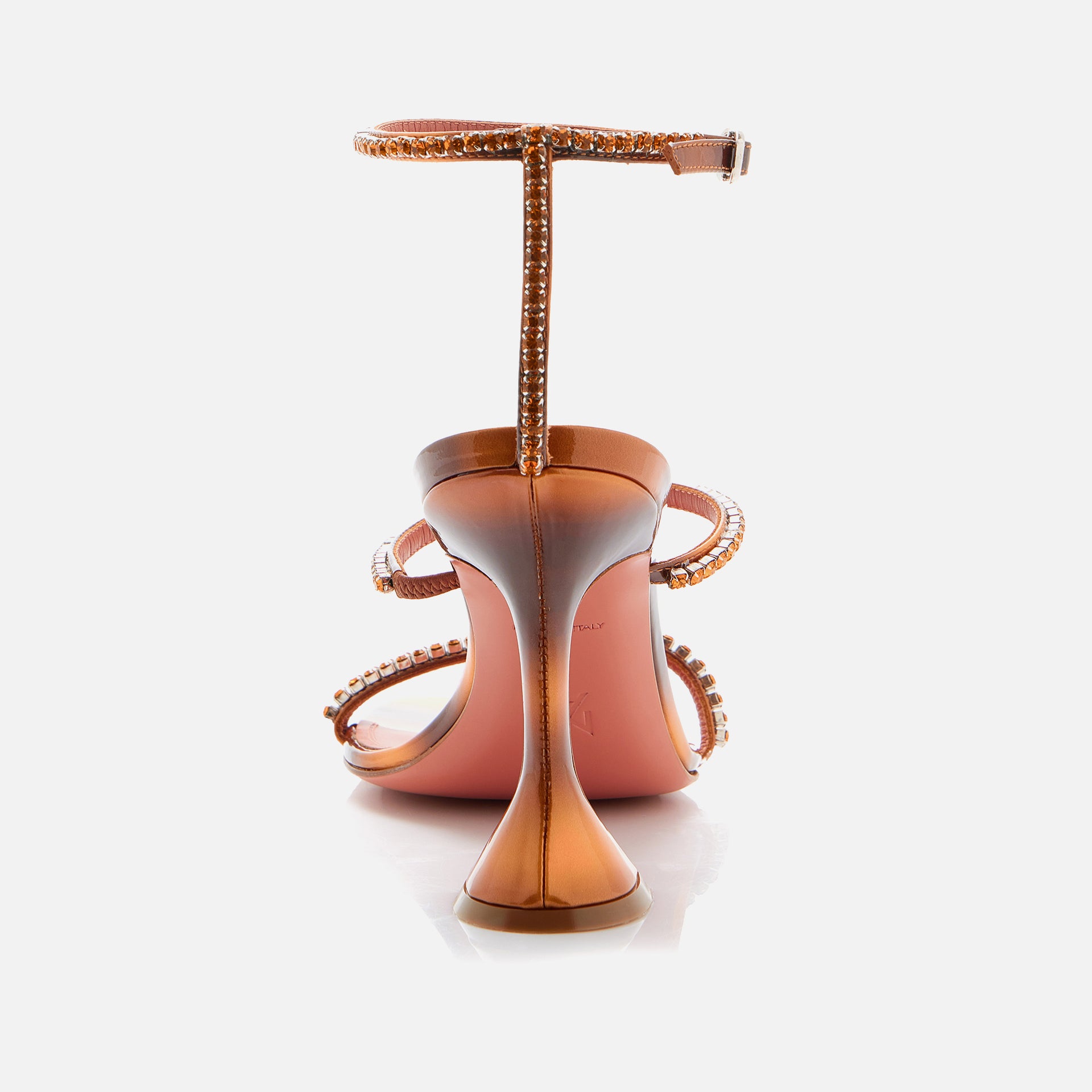 Sandale Gilda d'Amina Muaddi - L'Œil du Tigre / Cristal Topaze