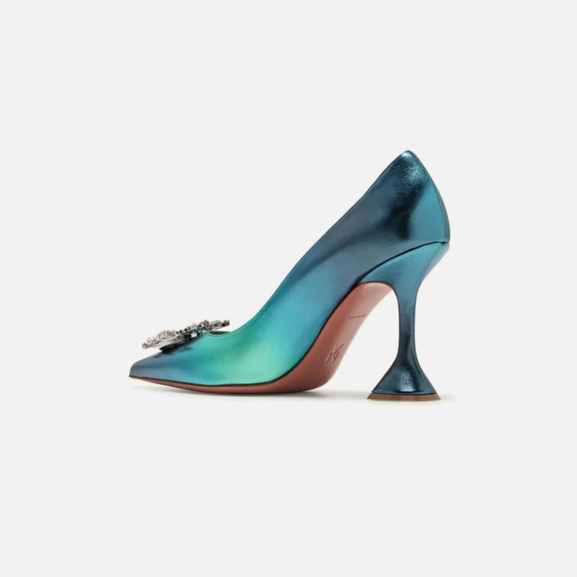 Amina Muaddi Begum Mule - Deep Sea Ombre Metallic Nappa