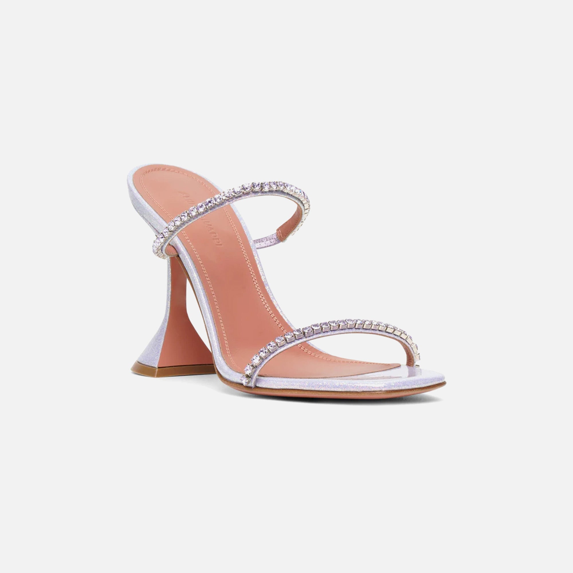 Amina Muaddi Gilda Slipper Glitter Sandal - Mermaid / Violet