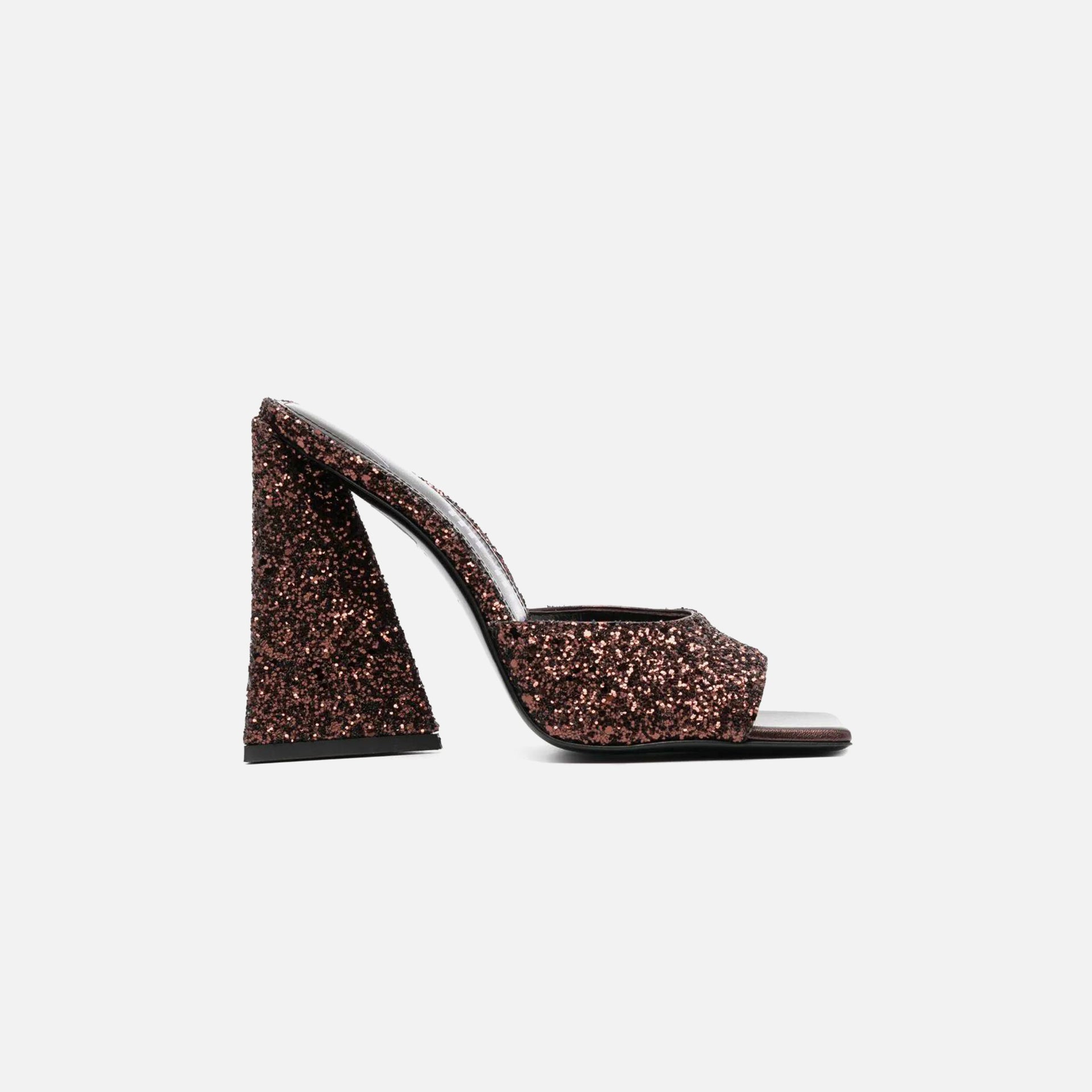 The Attico Devon Mule - Glitter Dark Brown