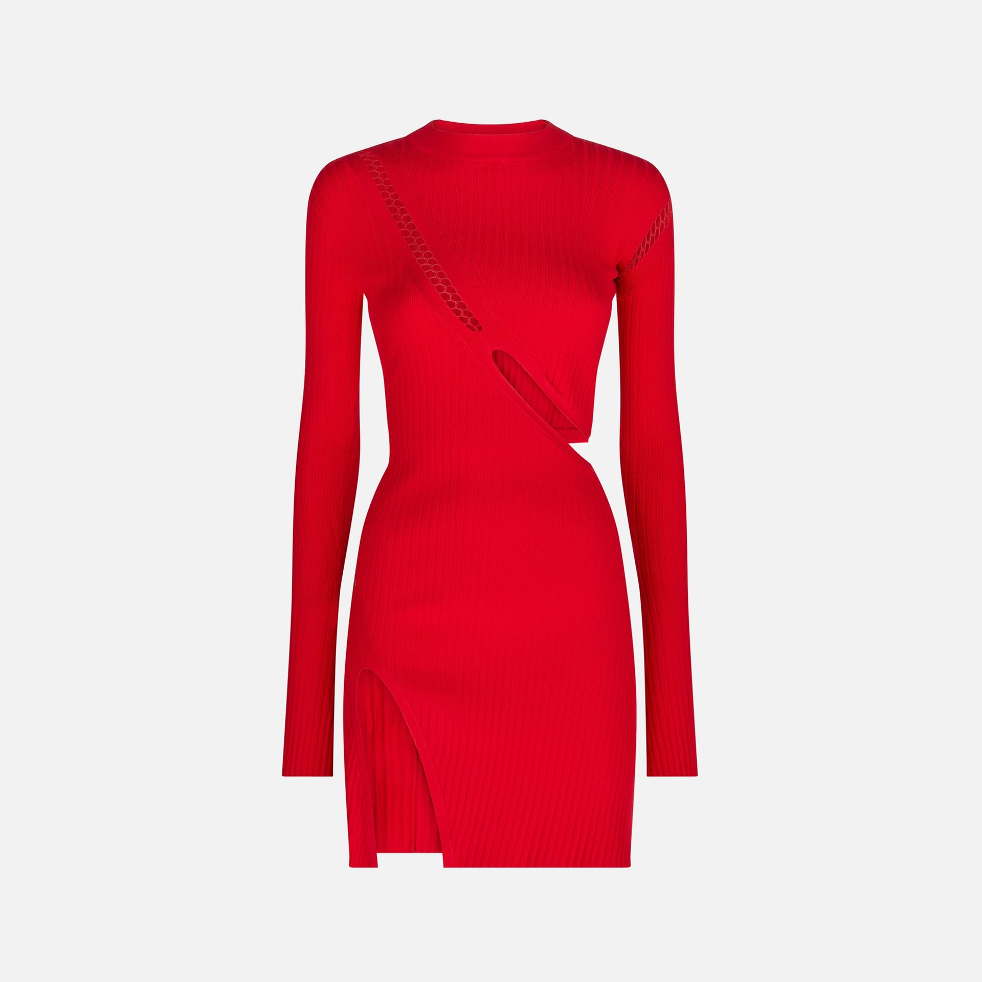 The Attico Long Sleeve Mini Dress - Red