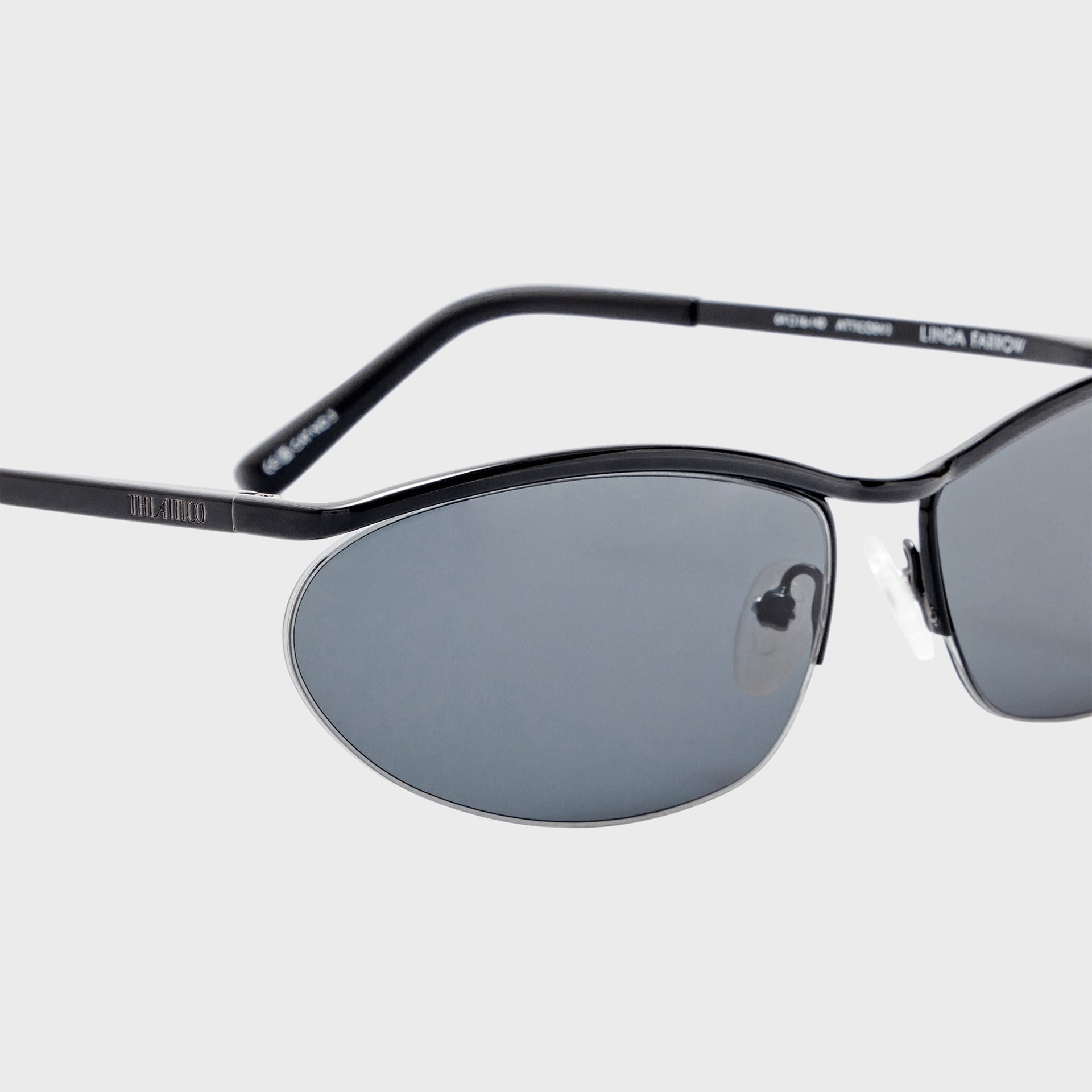 The Attico Charlotte Sunglasses - Shiny Black / Grey