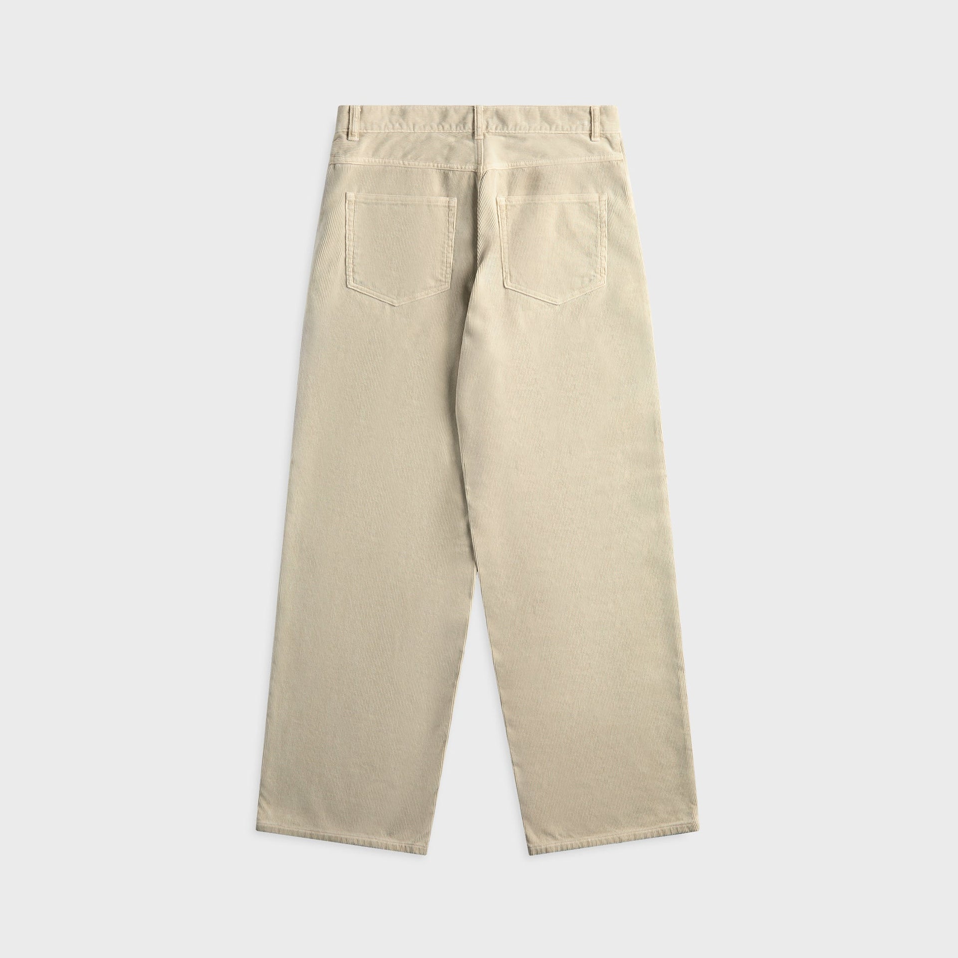 Auralee Garment-Dyed Finx Corduroy 5P Wide Pant - White / Khaki
