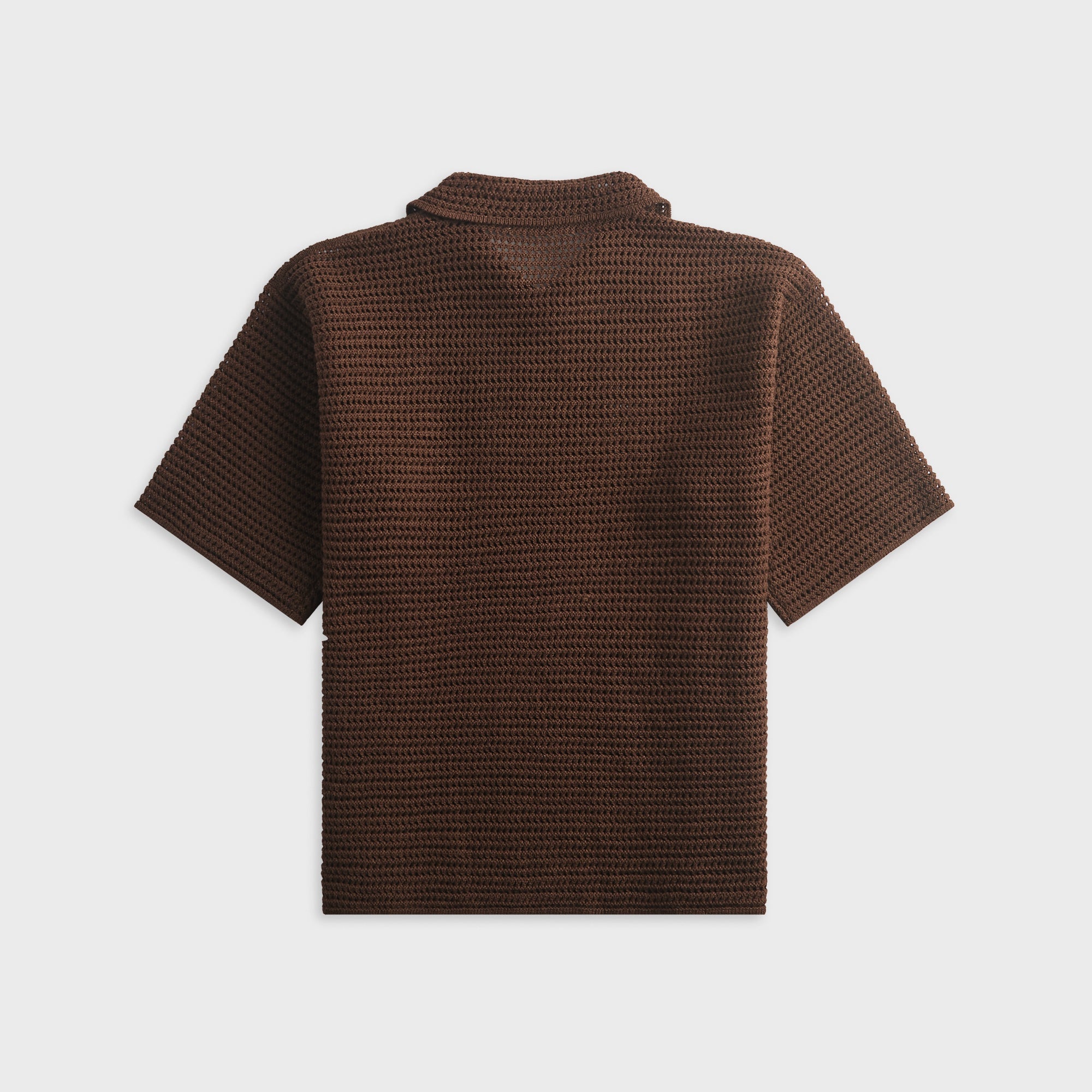 Auralee Tussah Silk Cotton Mesh Knit Skipper Polo - Brown – Kith
