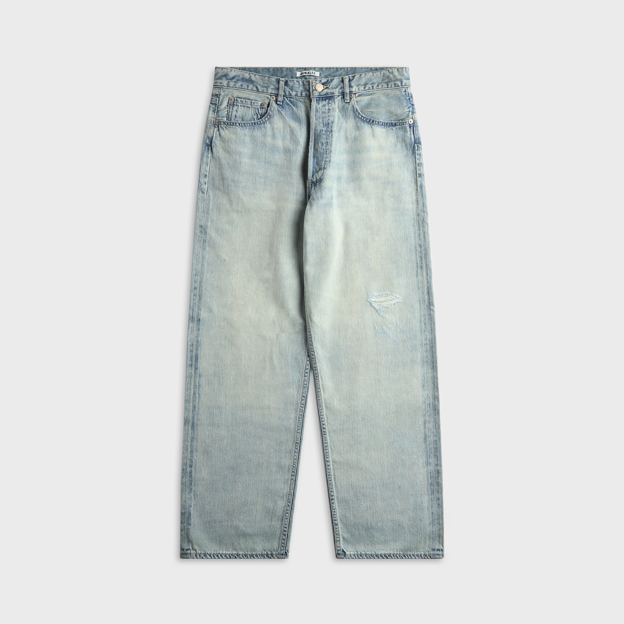 Auralee Faded Selvedge Light Denim Wide Pant - Light Indigo – Kith