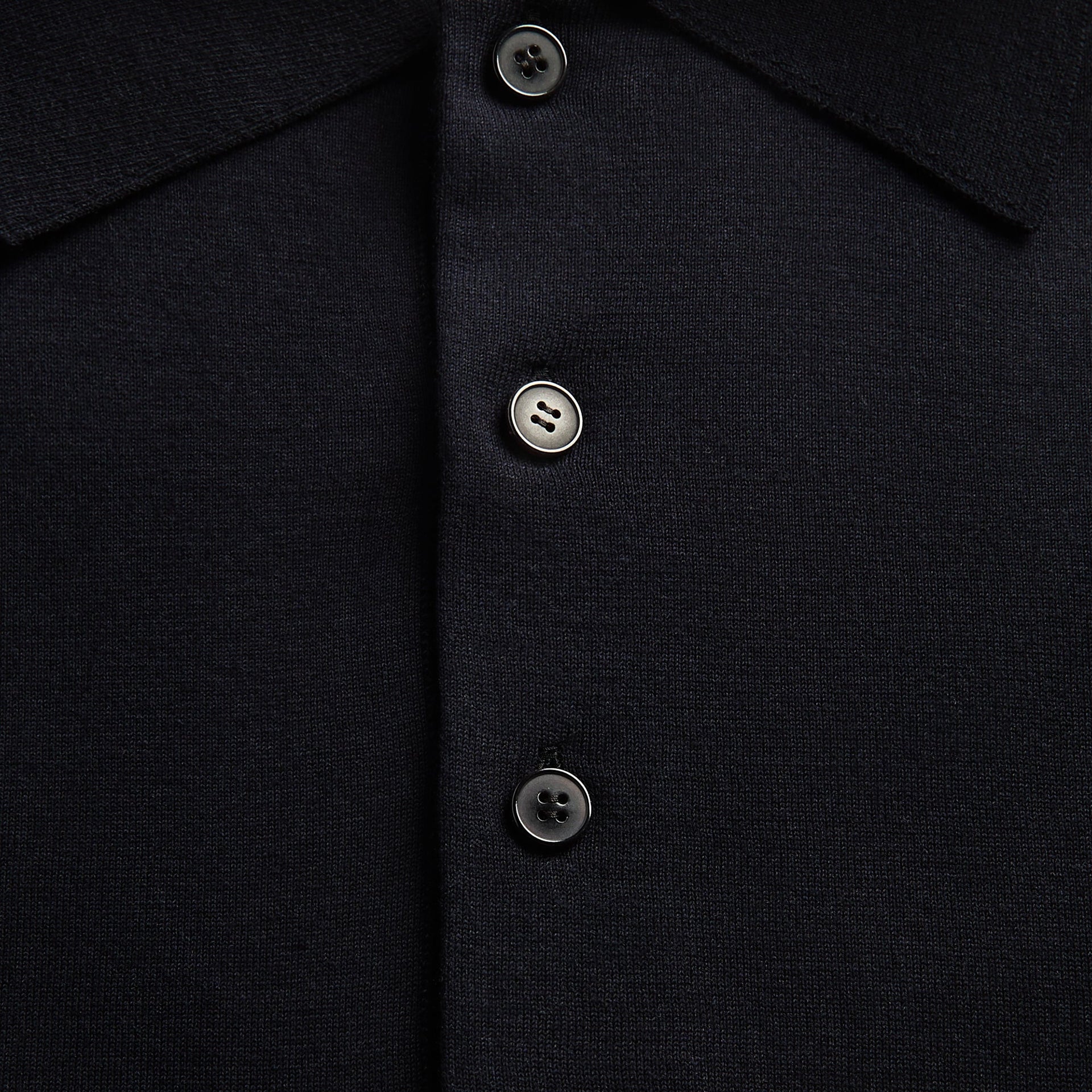 Auralee Giza High Gauge Knit Polo - Dark Navy
