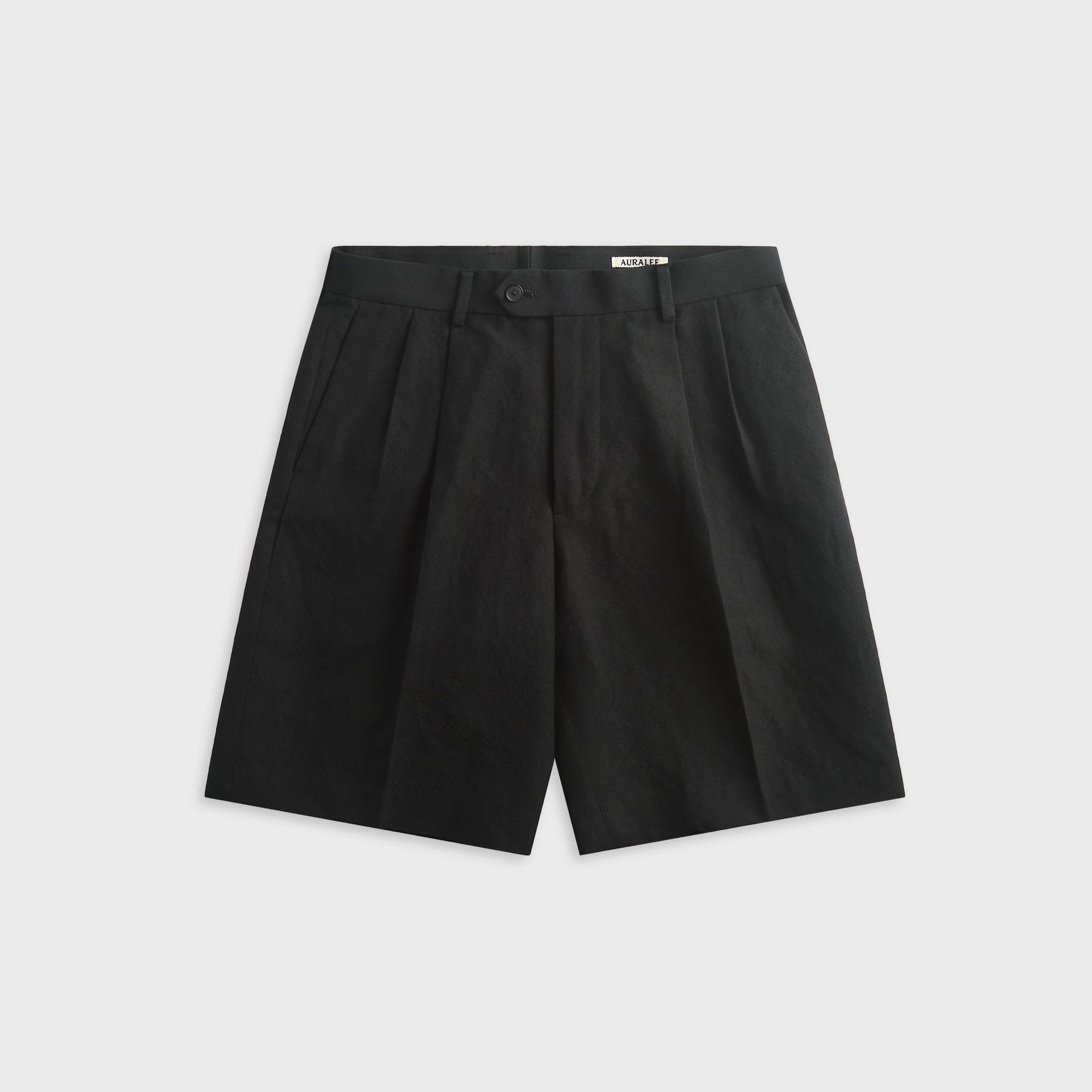 Auralee Wool Cotton Linen Ox Short - Black