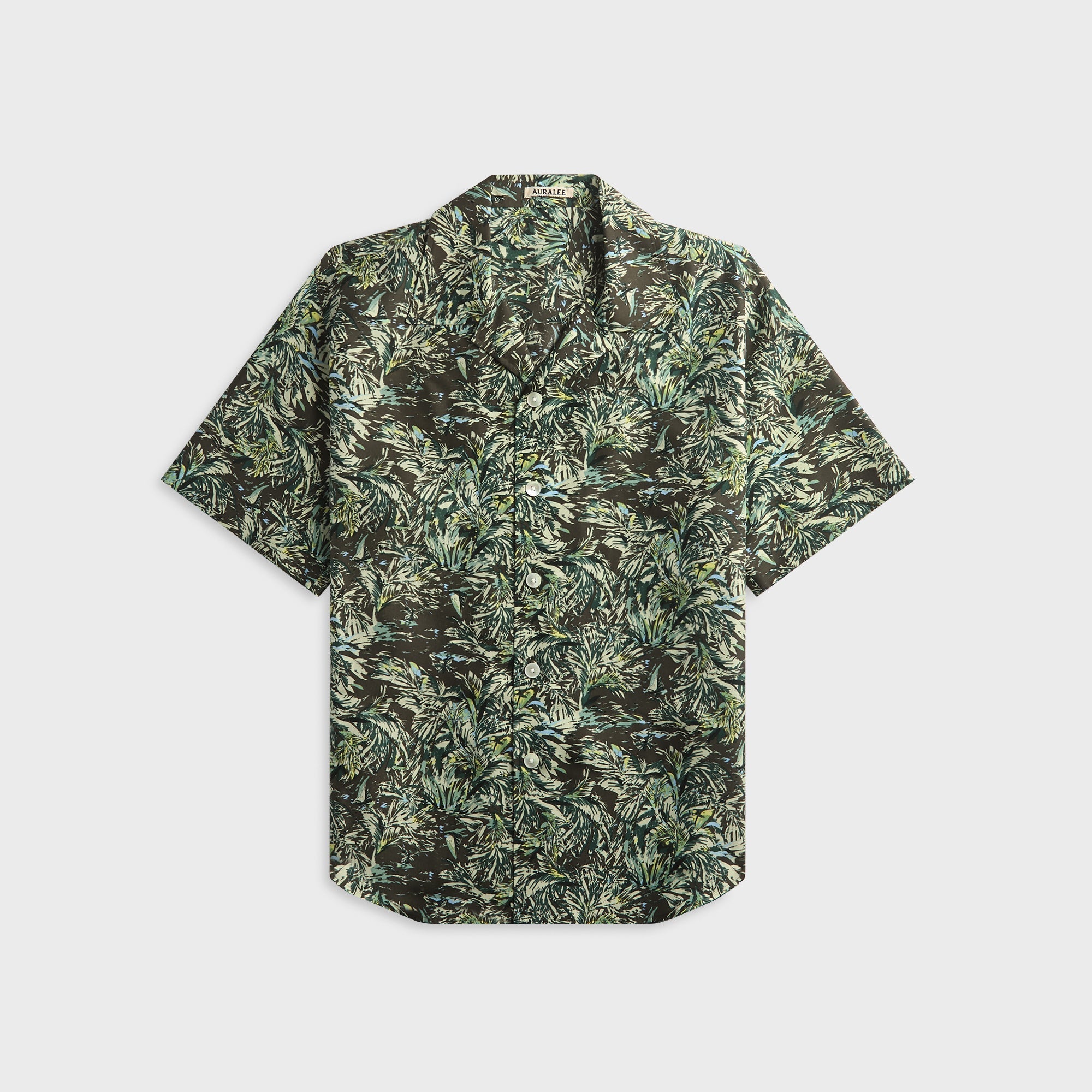 Auralee Printed Airy Silk Half-Sleeved Shirt - Dark Brown – Kith