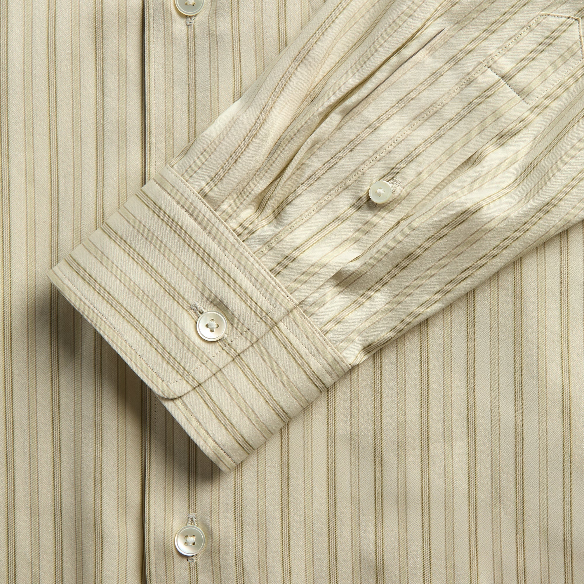 Auralee Cotton Silk Stripe Double Cuff Shirt - White – Kith Europe