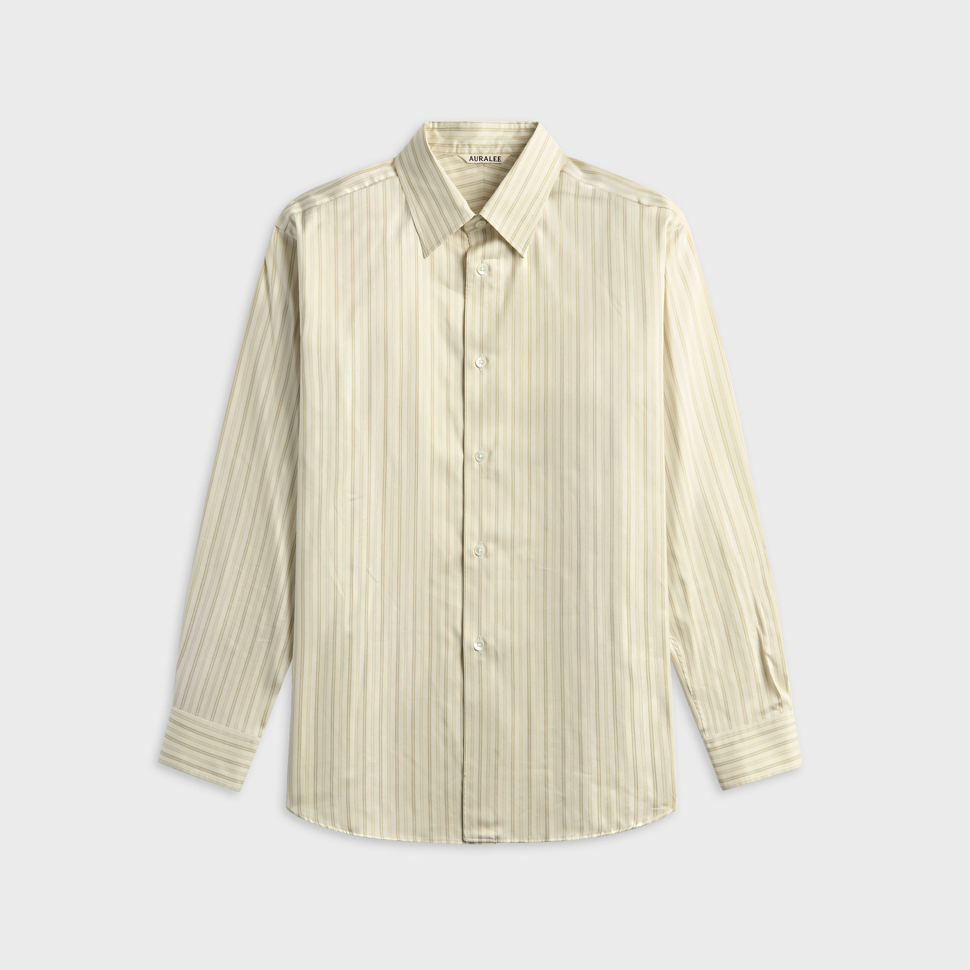 Auralee Cotton Silk Stripe Double Cuff Shirt - White – Kith Europe