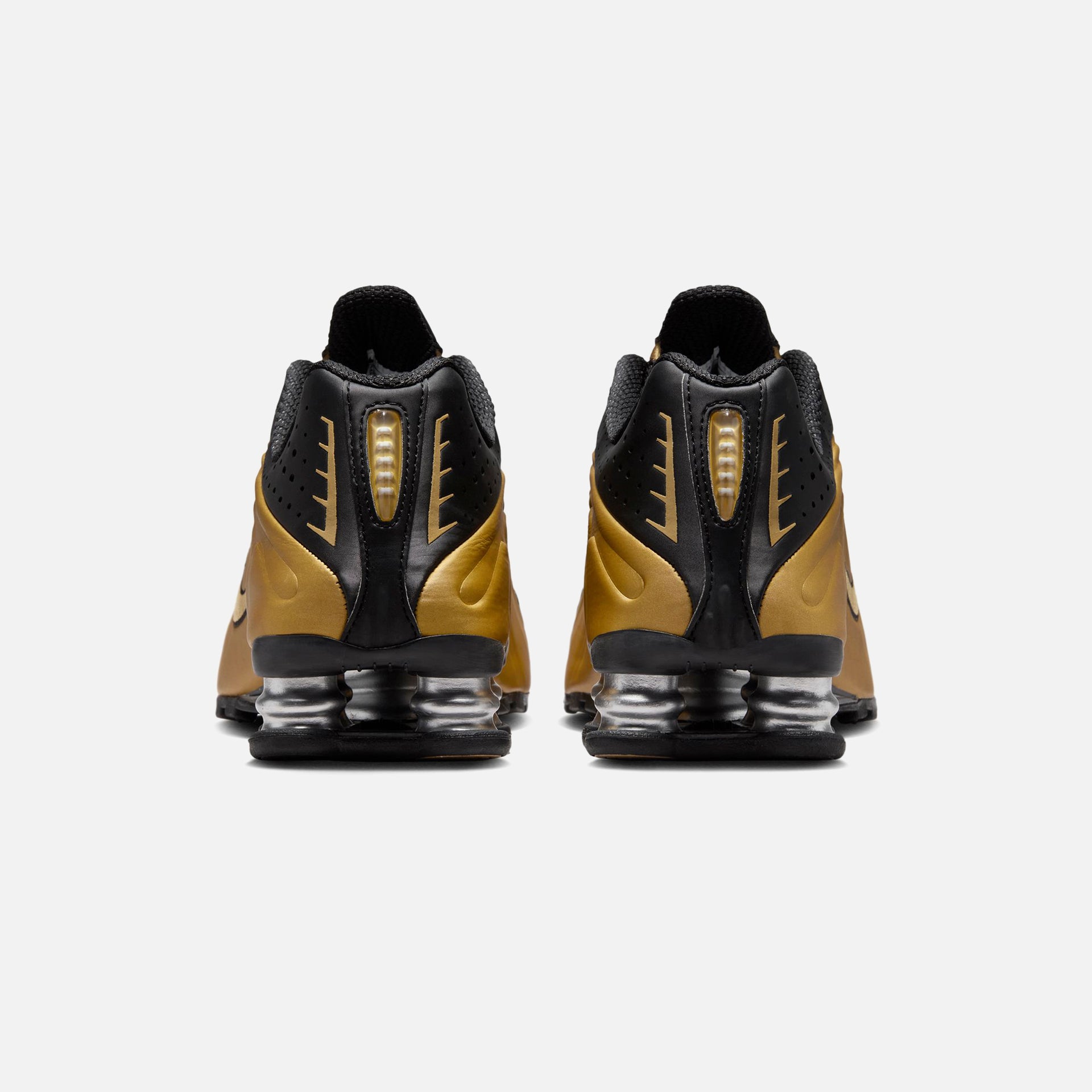 Nike Shox R4 - Black / Metallic Gold / Metallic Silver
