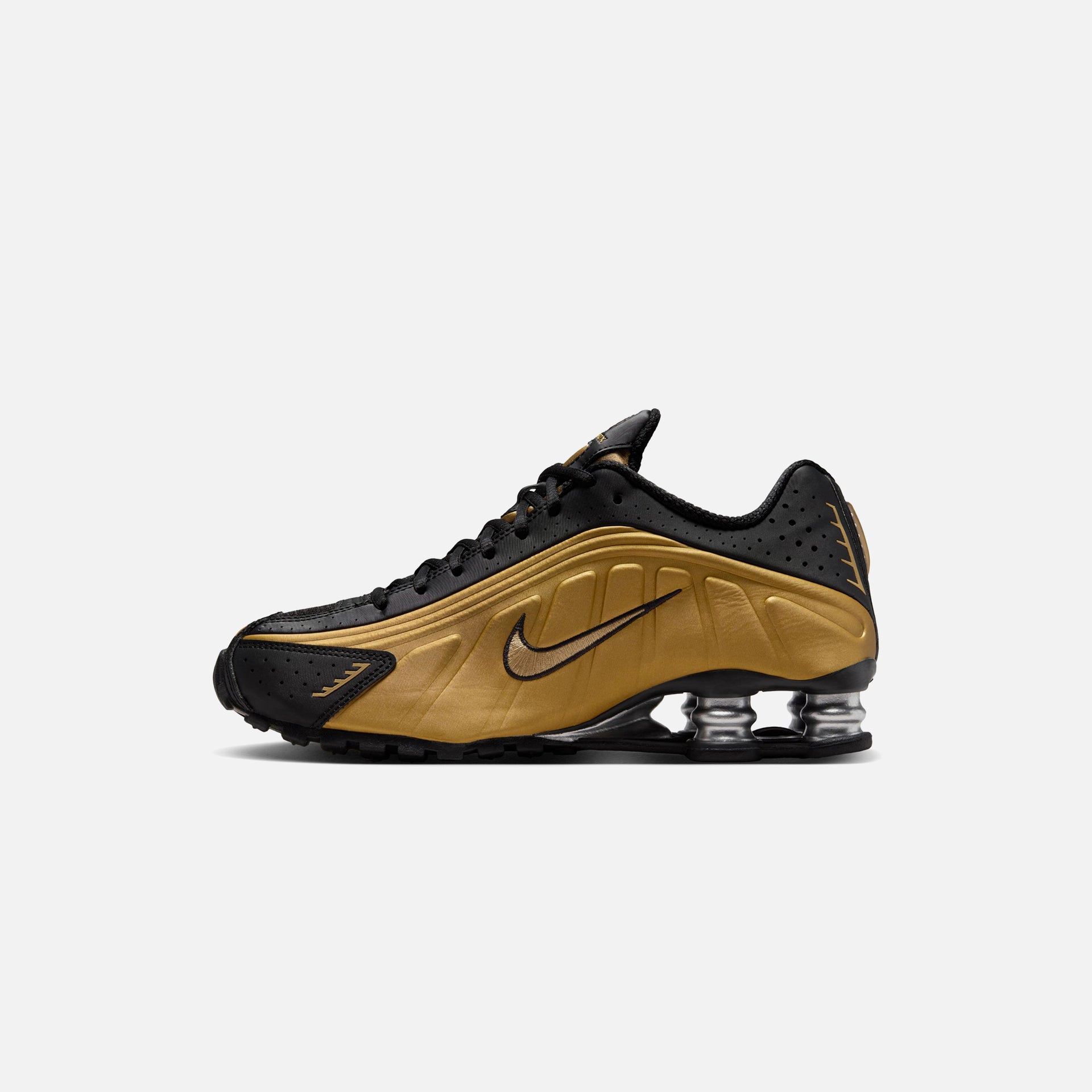 Nike Shox R4 - Black / Metallic Gold / Metallic Silver
