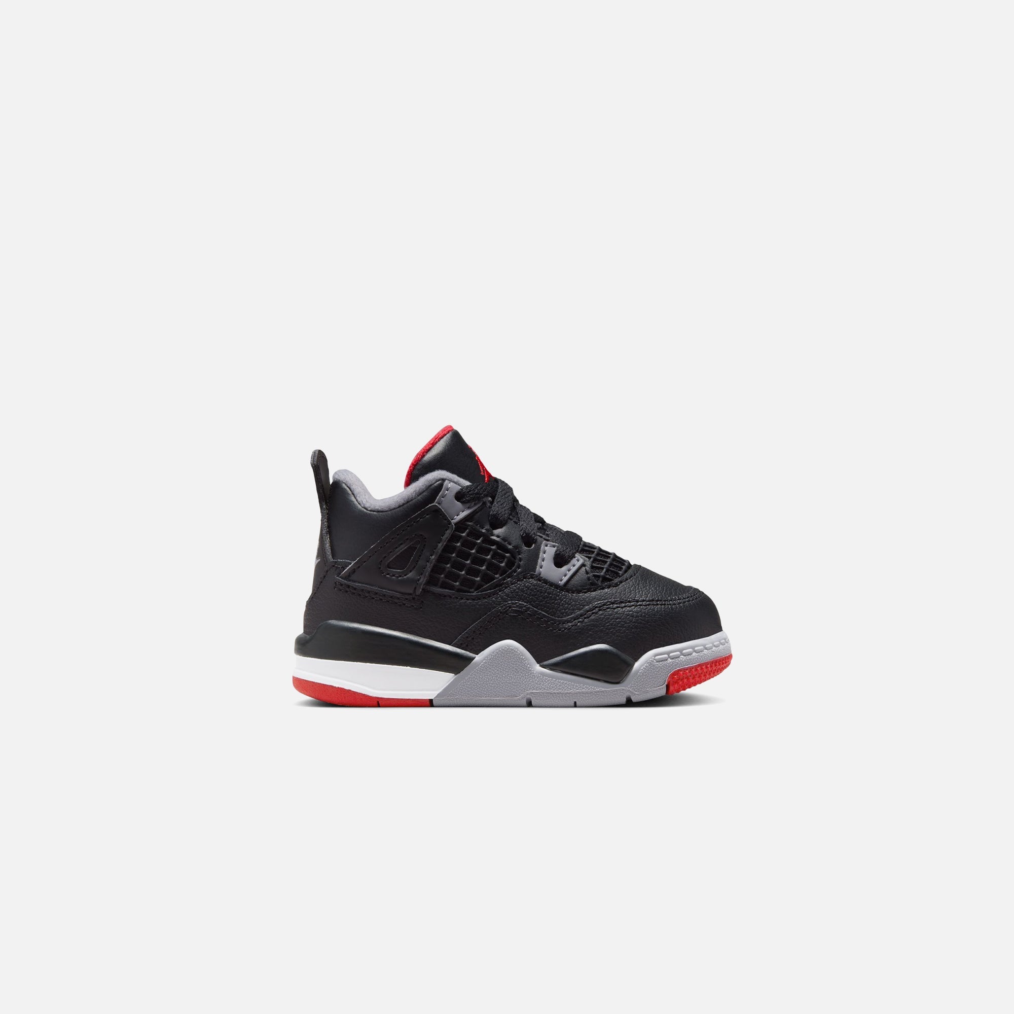 Nike TD Air Jordan 4 Retro - Black / Fire Red / Cement Grey