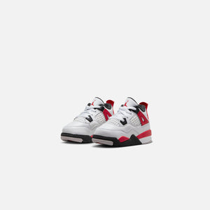 Nike TD Air Jordan 4 Retro - White / Fire Red / Black / Neutral Grey