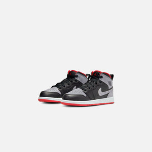 Nike PS Air Jordan 1 Mid - Black / Cement Grey / Fire Red White