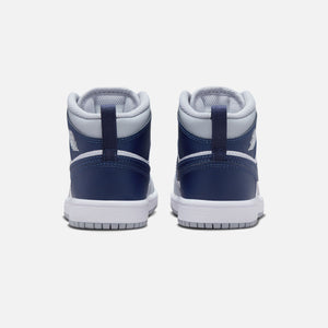 Jordan PS Air Jordan 1 Mid - White / Midnight Navy / Wolf Grey