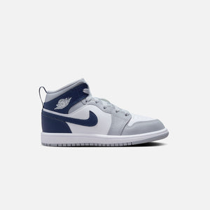 Nike Air Jordan Pre School Air Jordan 1 Mid White Midnight Navy Kith Europe