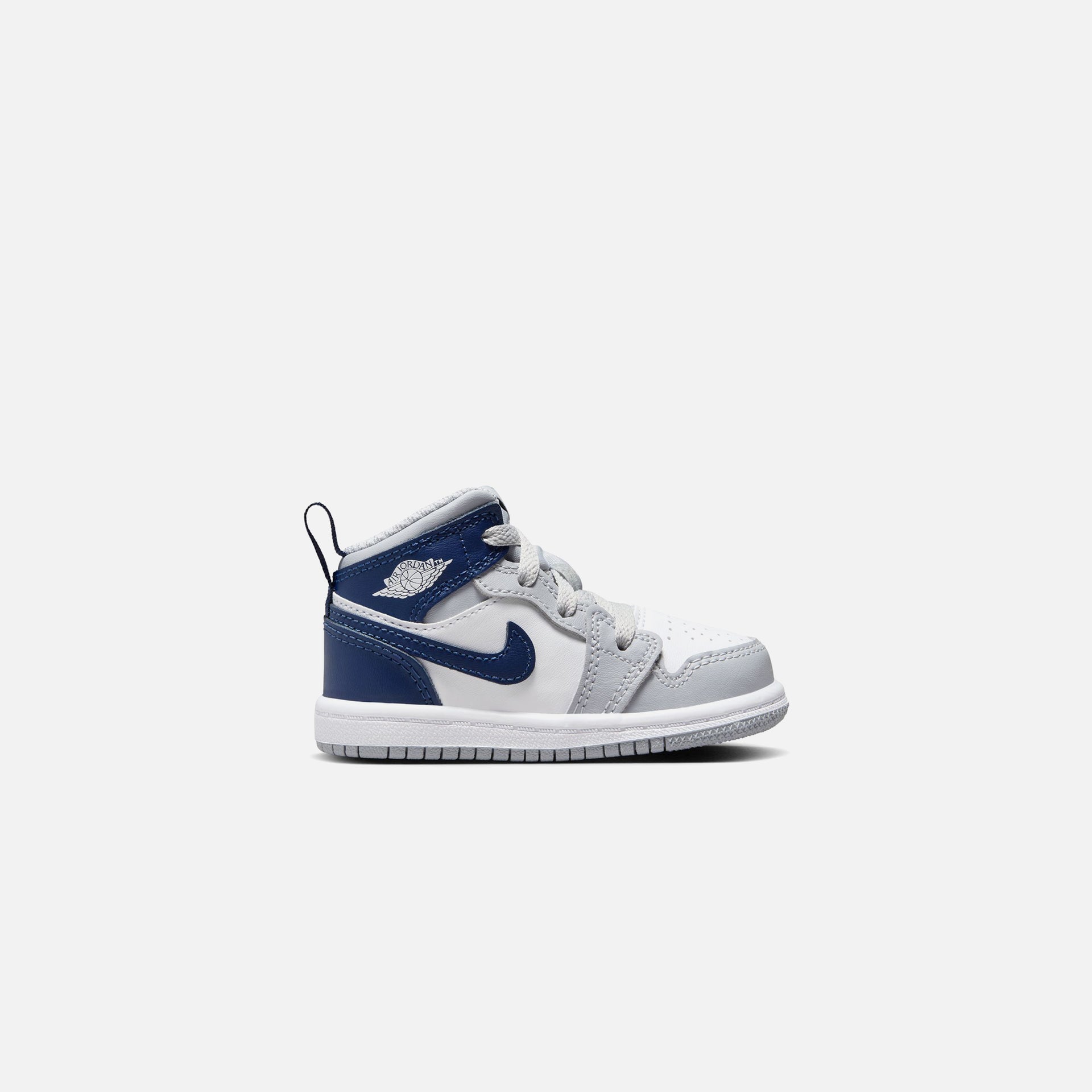 Jordan TD Air Jordan 1 Mid - White / Midnight Navy / Wolf Grey