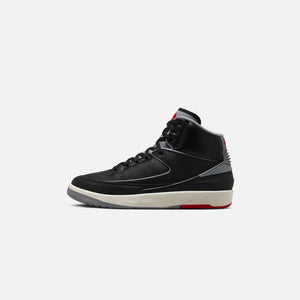 Nike Air Jordan 2 Retro - Black / Cement Grey / Fire Red / Sail