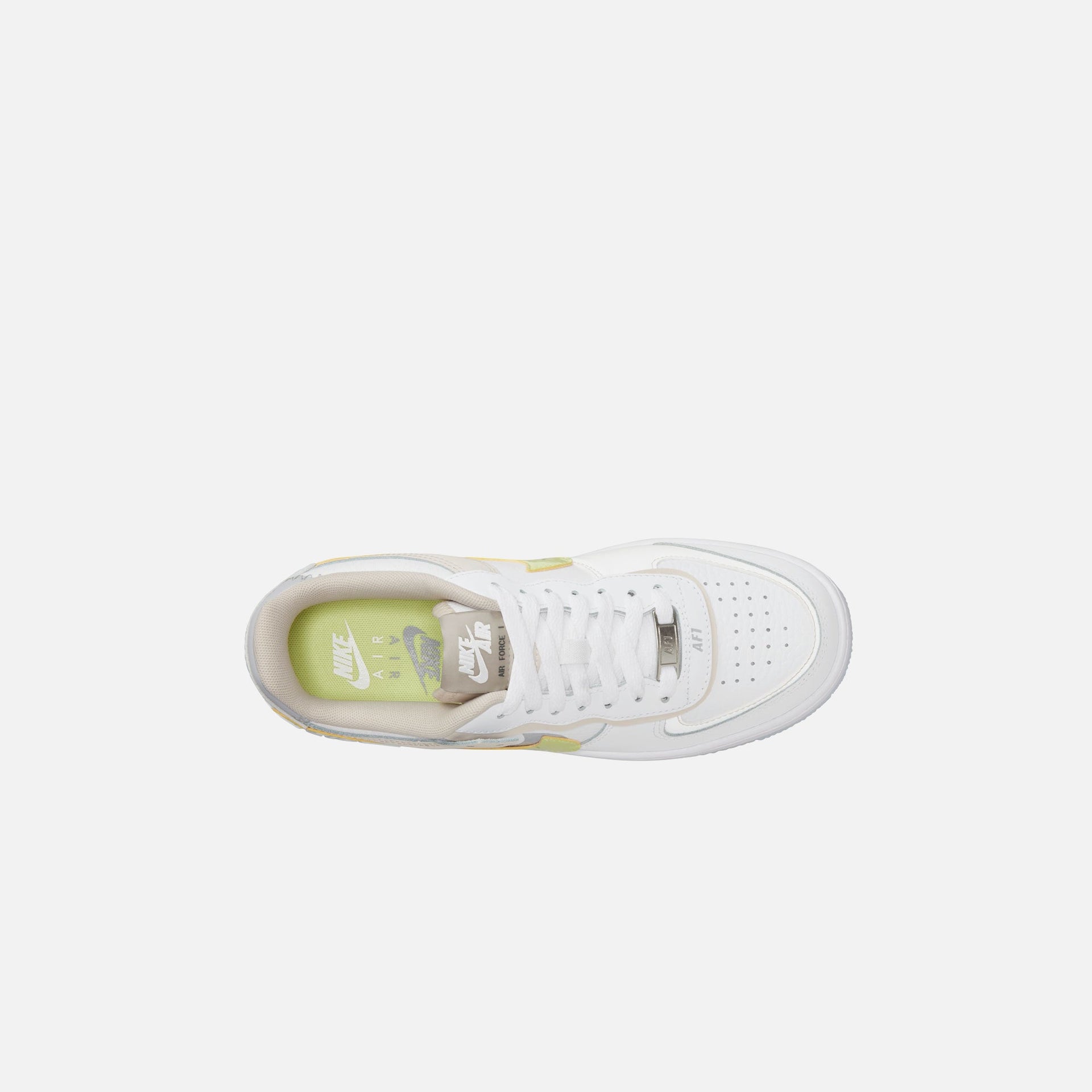 Nike WMNS Air Force 1 Shadow - White / Light Lemon Twist / Wolf Grey / Light Orewood Brown