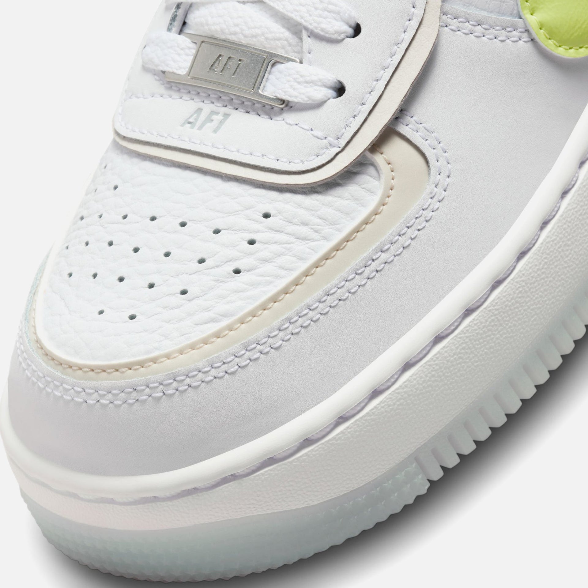 Nike WMNS Air Force 1 Shadow - White / Light Lemon Twist / Wolf Grey / Light Orewood Brown