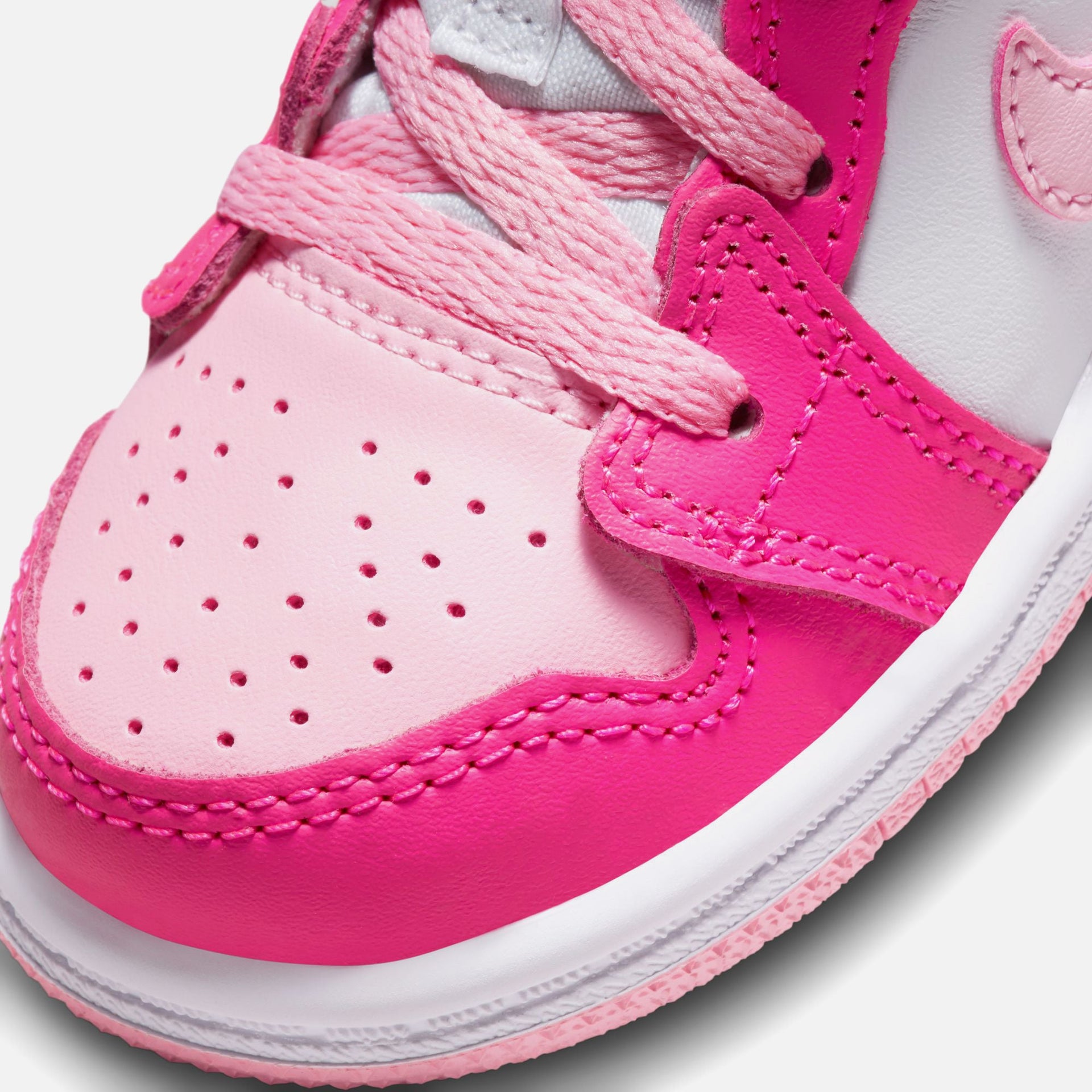 Nike TD Air Jordan 1 Mid - White / Med Soft Pink / Fierce Pink