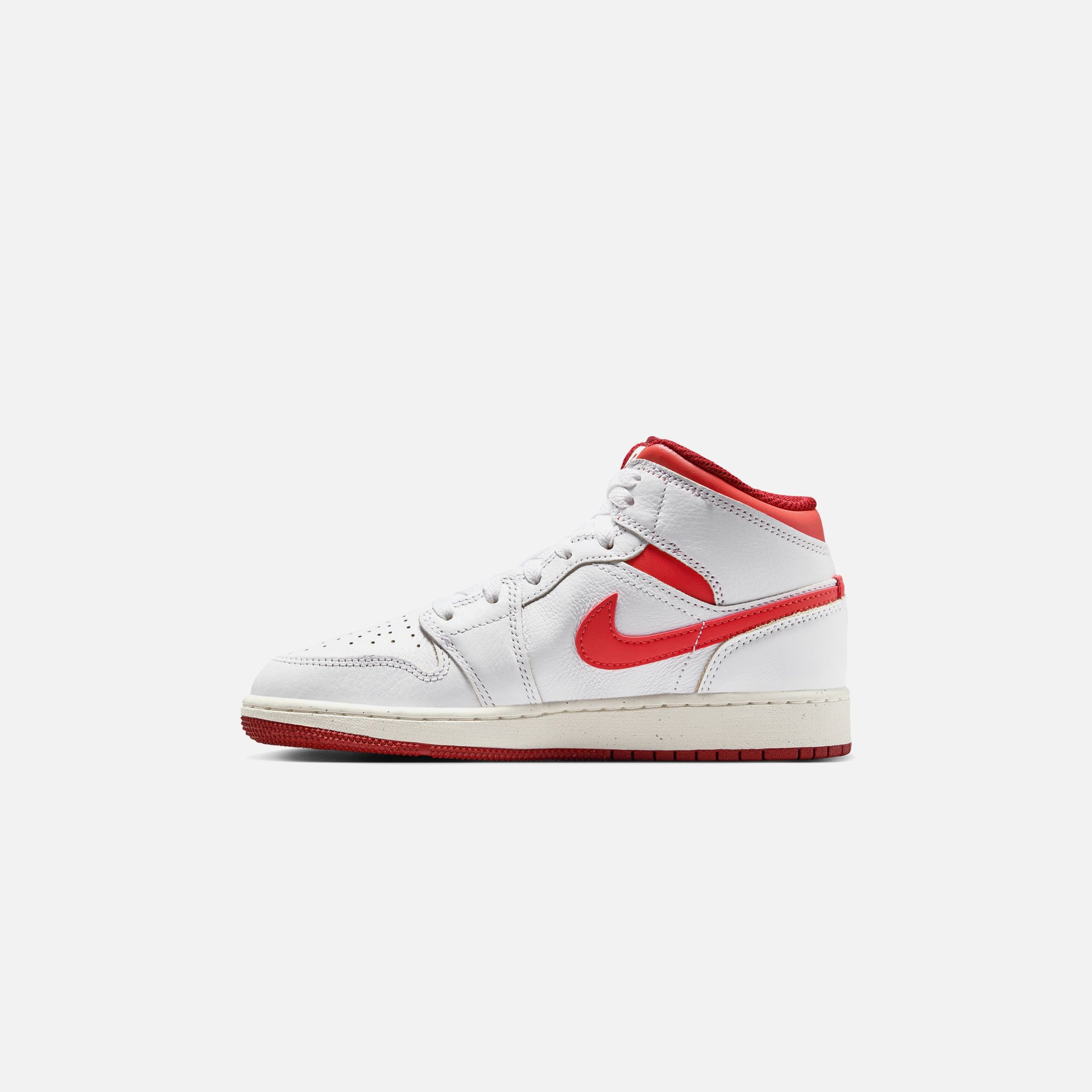 Jordan Grade School Air Jordan 1 Mid SE - White / Lobster / Dune Red / Sail