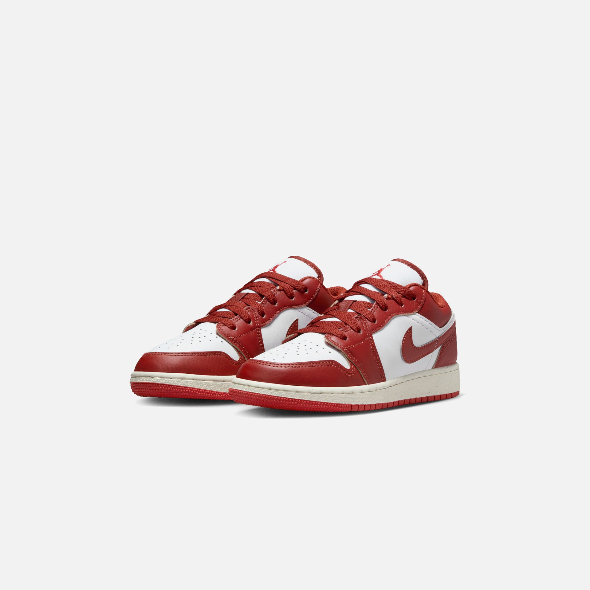 Jordan GS Air Jordan 1 Low SE - White / Dune Red / Lobster / Sail