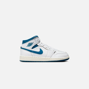 Jordan GS Air Jordan 1 Mid SE - White / Industrial Blue / Sail