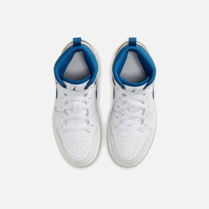 Nike PS Air Jordan 1 Mid SE - White / Industrial Blue / Sail