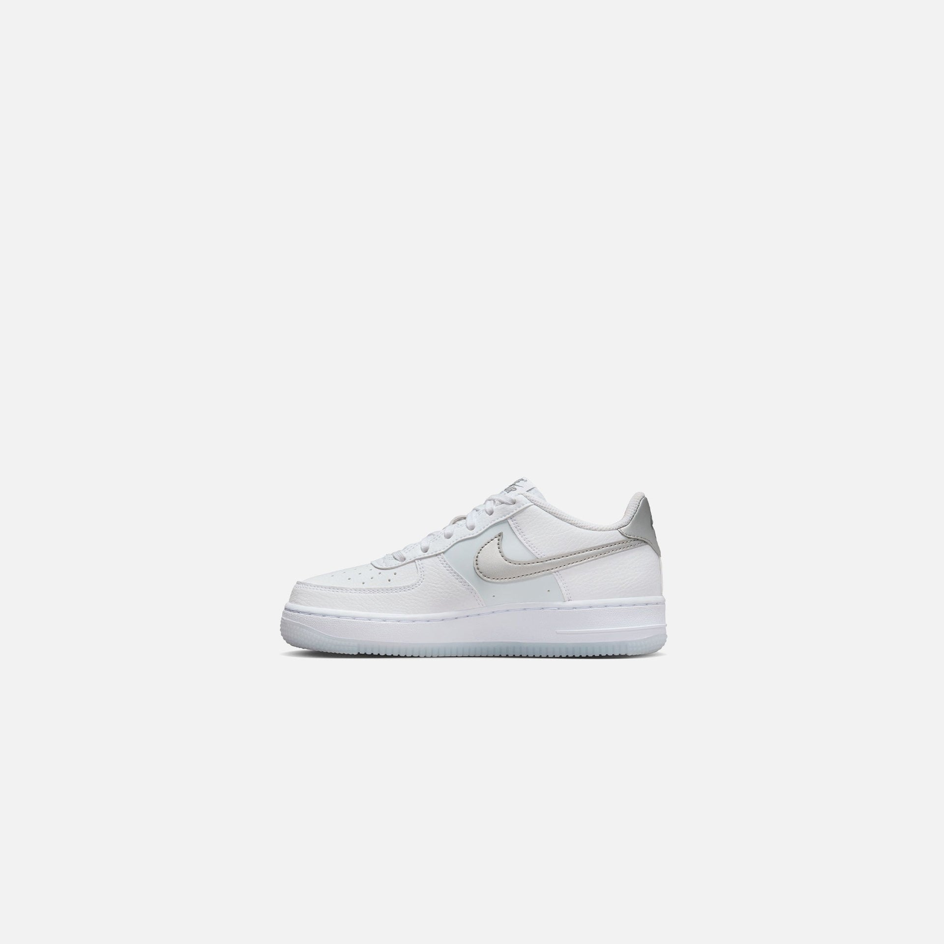 Nike GS Air Force 1 - White / Metallic Silver / Pure Platinum