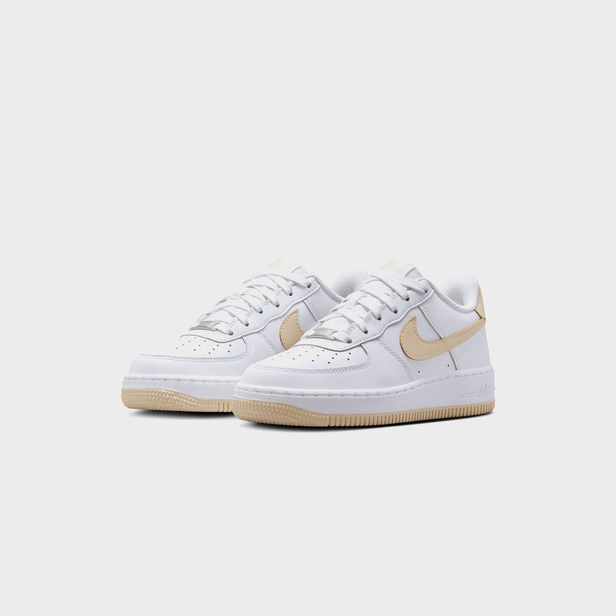 khaki and white air force ones