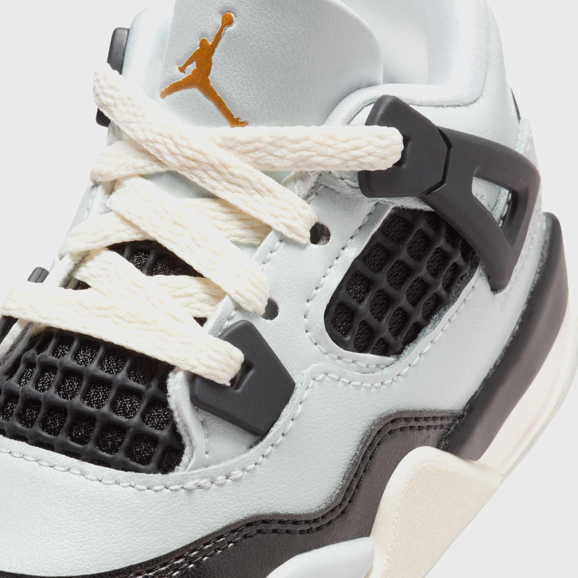 Jordan TD Air Jordan 4 Retro - Pure Platinum / Metallic Gold / Black
