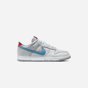 Nike Dunk Low - Metallic Silver / Cascade Blue / Neutral Grey / Gym Red