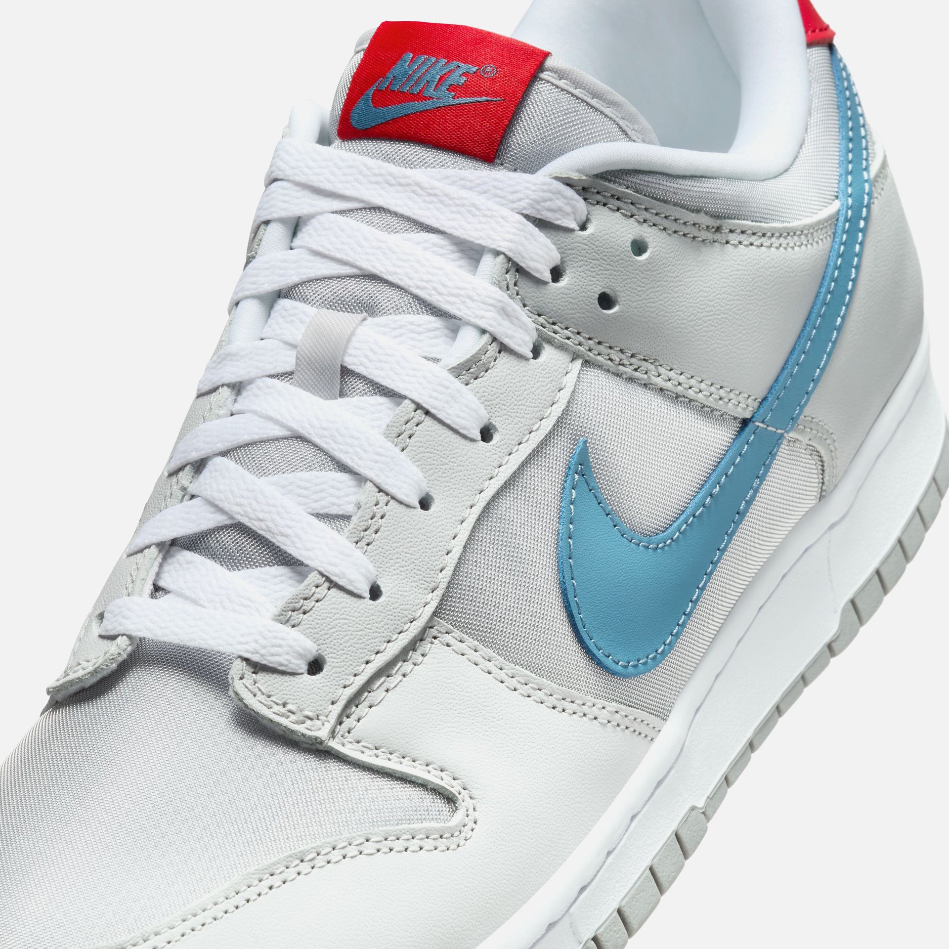 Nike Dunk Low - Metallic Silver / Cascade Blue / Neutral Grey / Gym Red